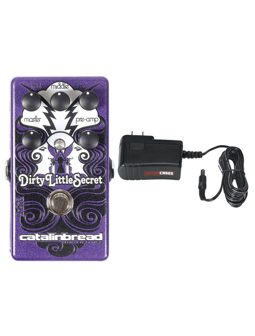 Catalinbread Dirty Little Secret MKIII Purple OD + Gator 9V Power Supply Combo