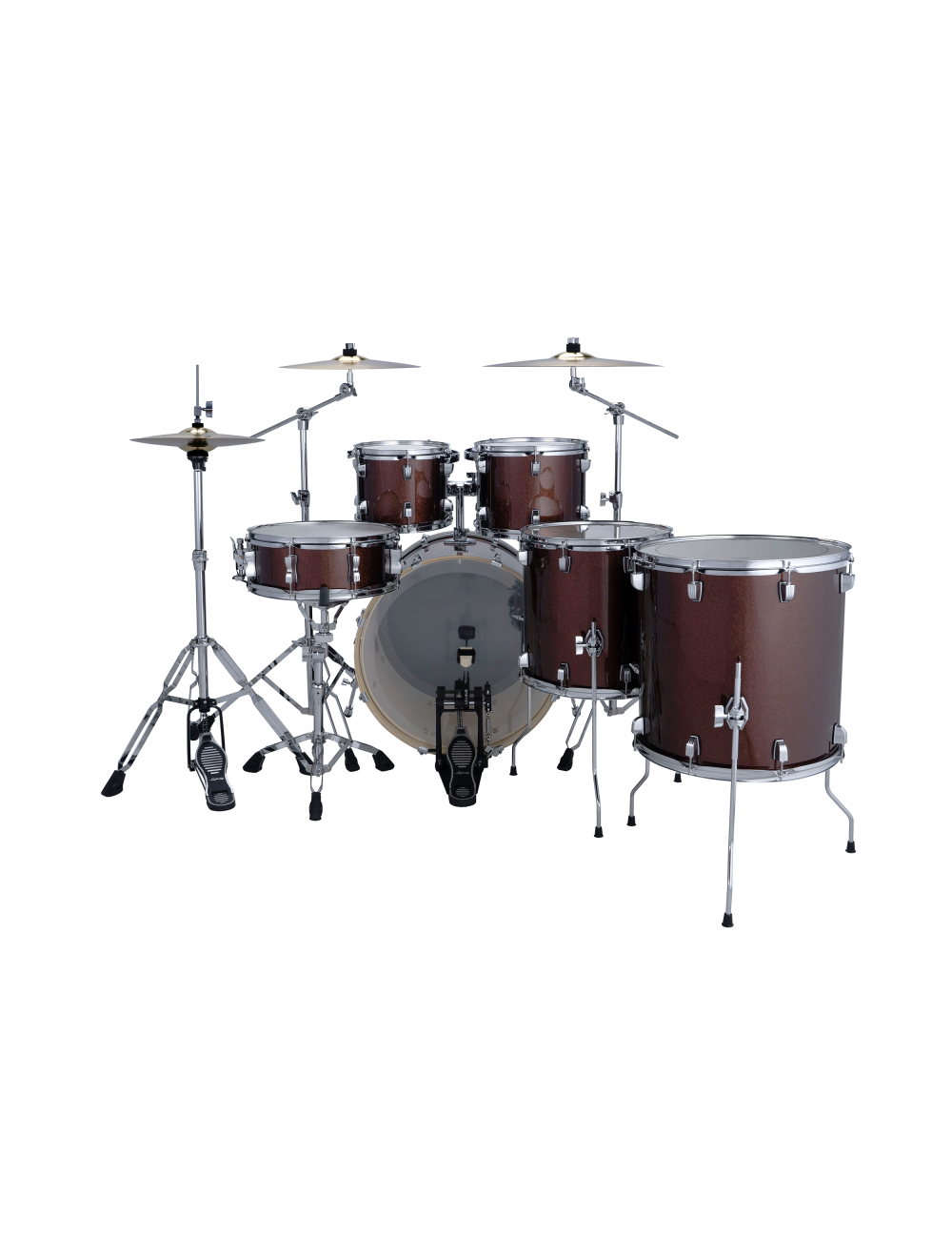 Ludwig Evolution 6-Pc Drum Set w/22" Kick & Paiste Cymbals - Carmel Sparkle