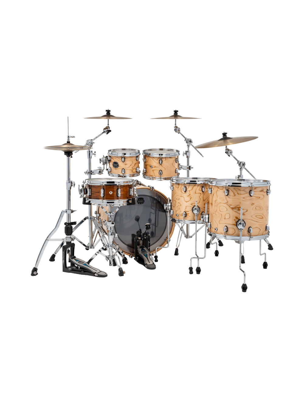 Mapex Saturn VI Studioease 5-Piece Shell Pack w/22" Kick - Exotic Natural Burl