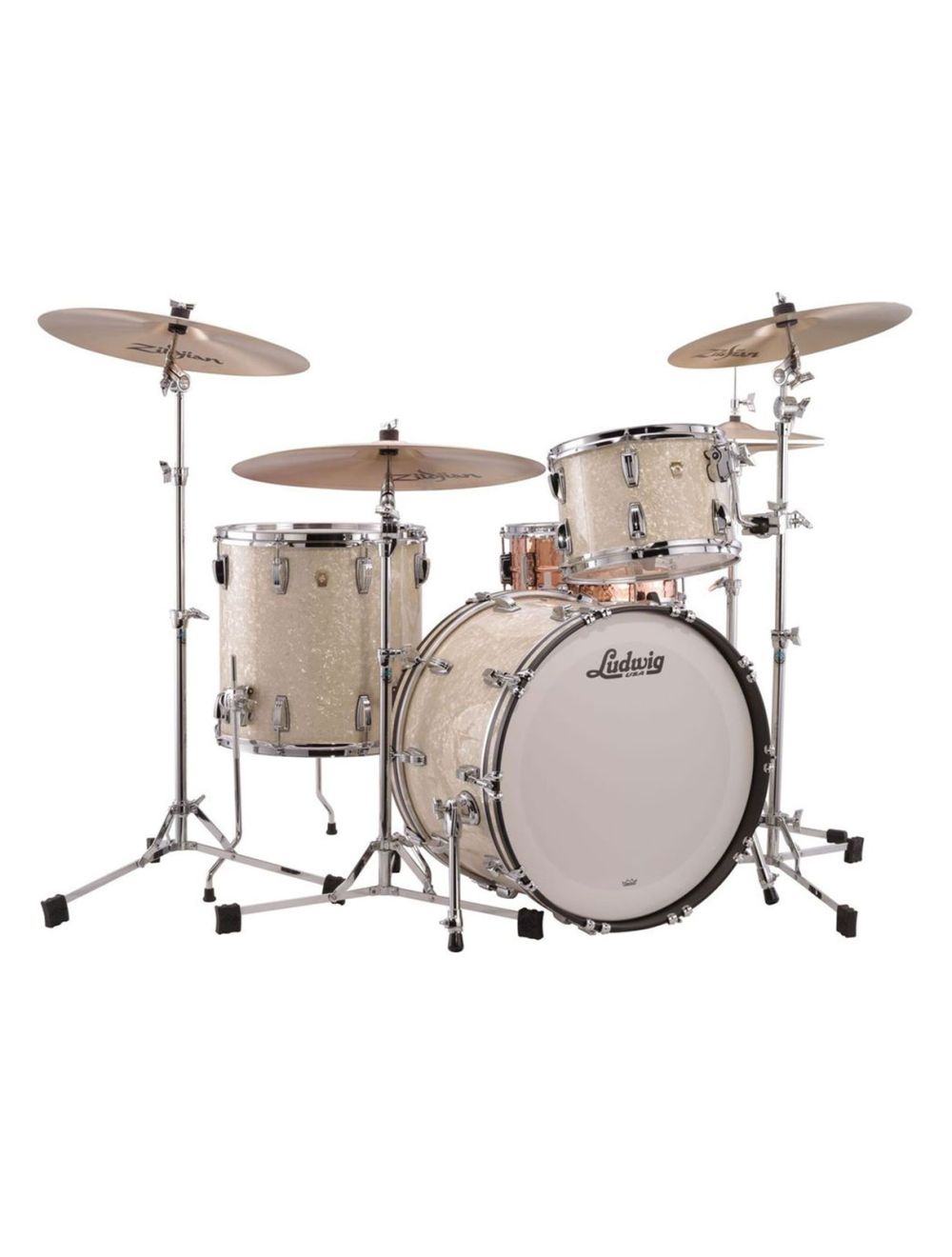 Ludwig Legacy Mahogany Fab 3pc Shell Pack w/22" Kick - Vintage White - Used