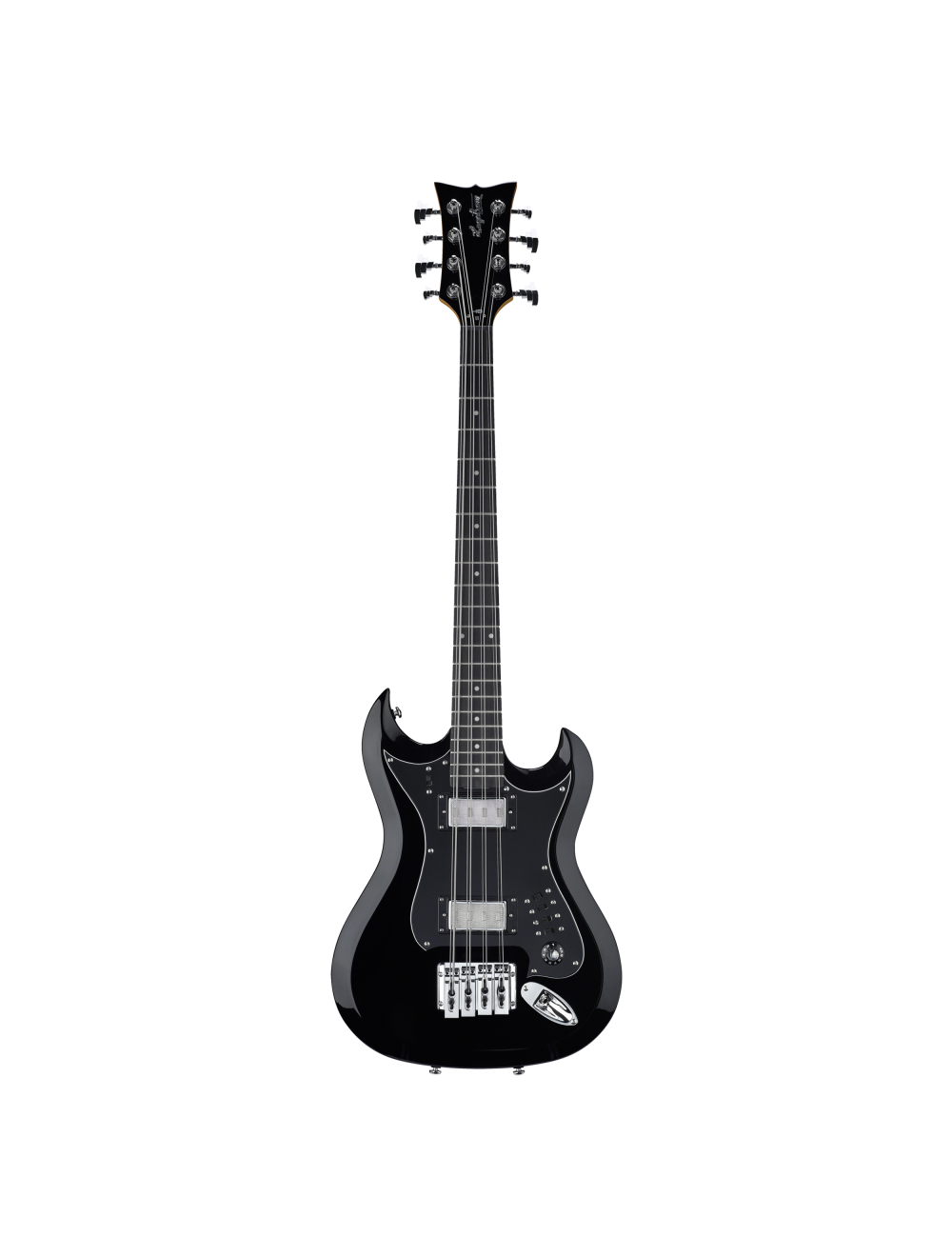 Hagstrom H8II-BLK Retroscape H8-II 8 String Bass Guitar - Black Gloss