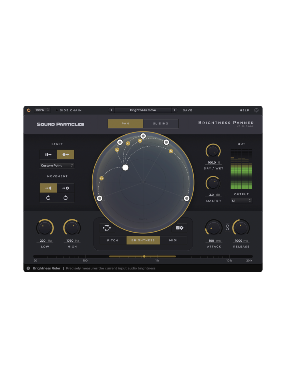 Sound Particles Brightness Panner - EDU