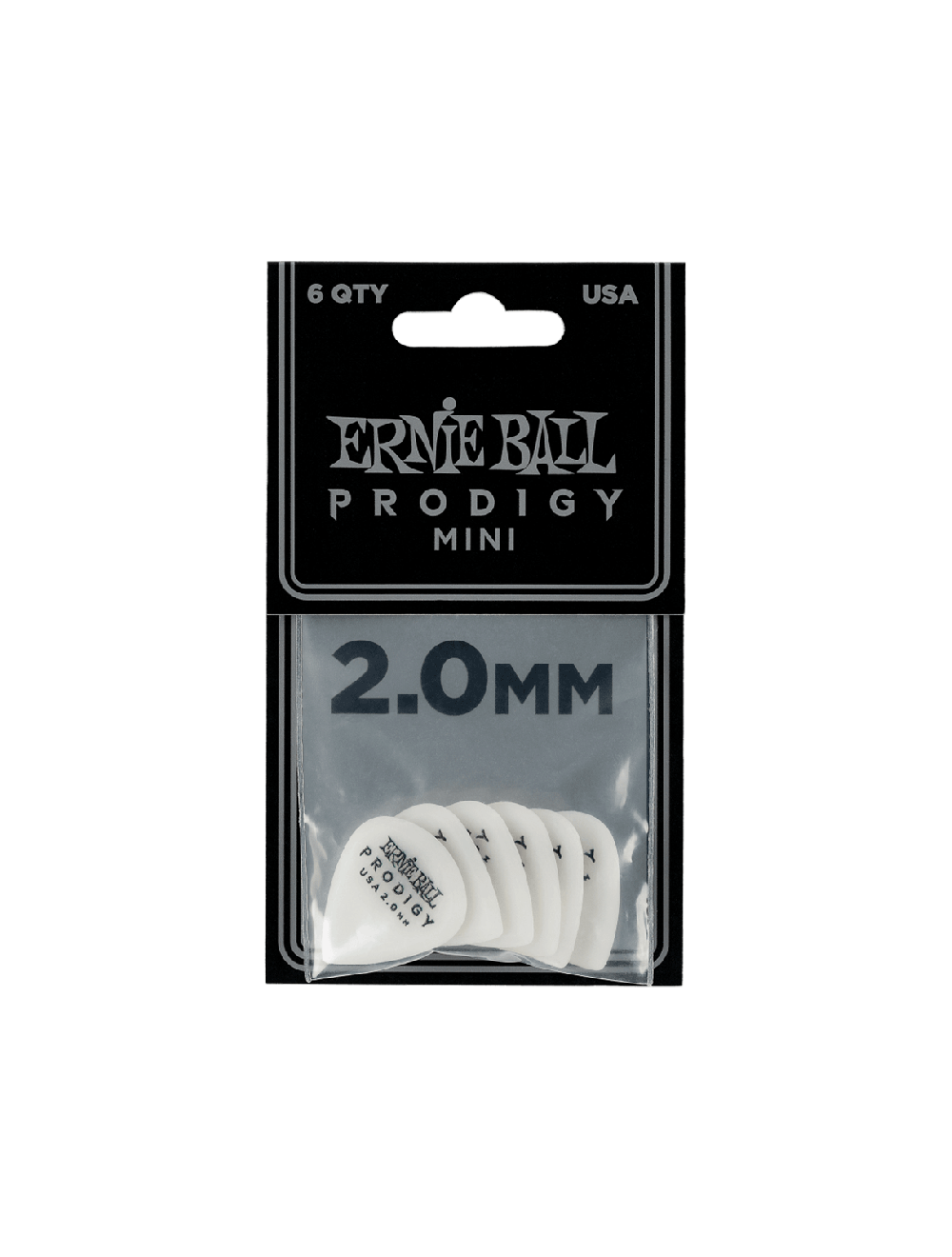 Ernie Ball Mini Prodigy Picks 6-pack - 2.0mm White