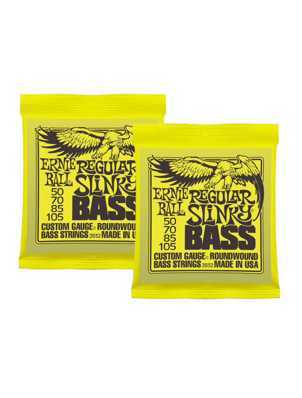 Ernie Ball 2832 Regular Slinky Round Wound Electric Bass Guitar Strings 2-Pack