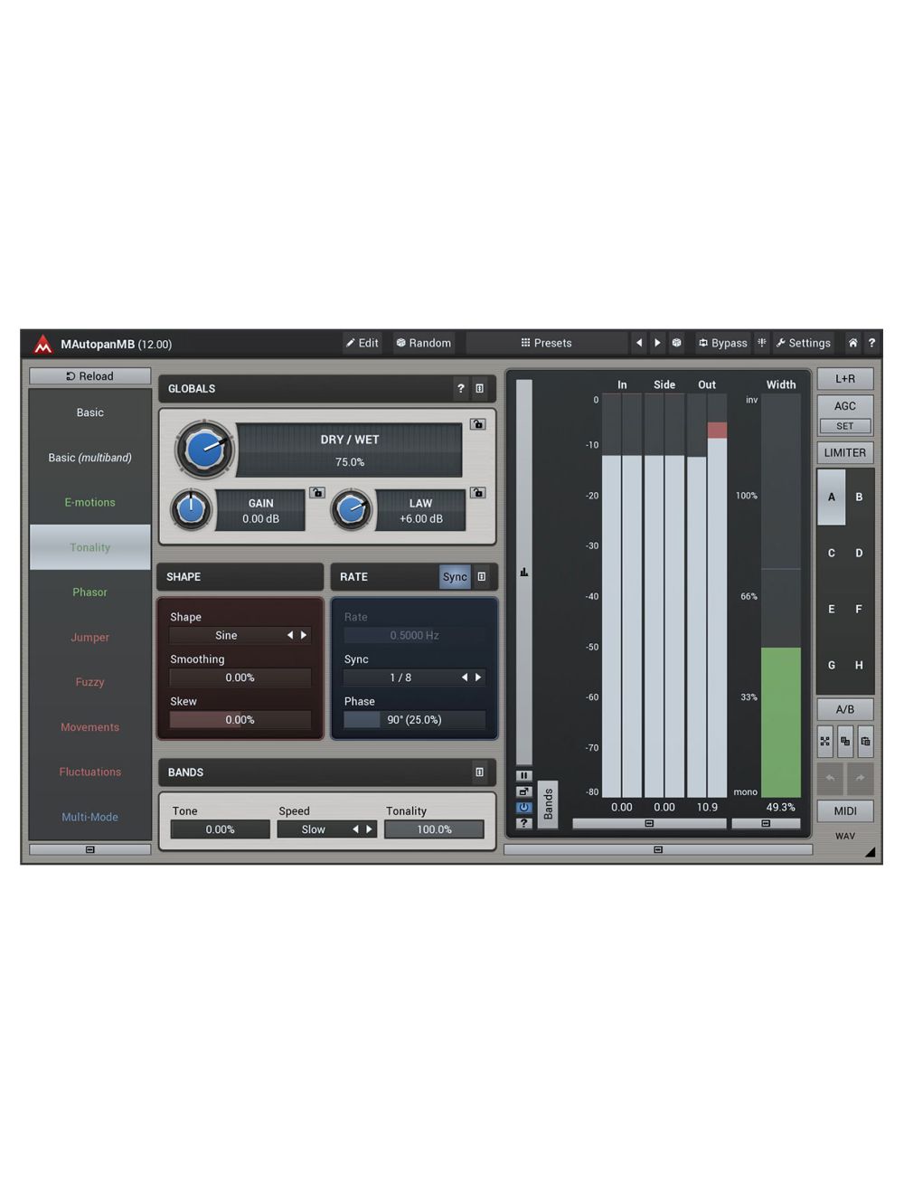 Melda MAutopanMB 6 Bands with Custom Shape