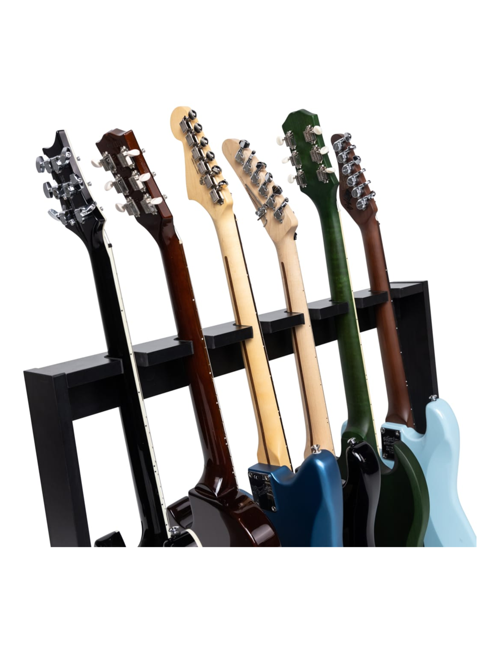 Gator Frameworks Wooden Guitar Rack for Up to 6 Guitars - Black