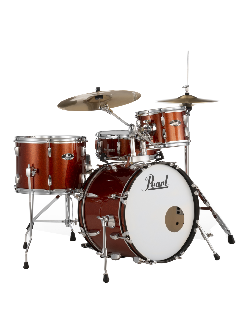 Pearl Roadshow 4-Piece Complete Drum Set w/18"x12" Kick - Orange Sparkle