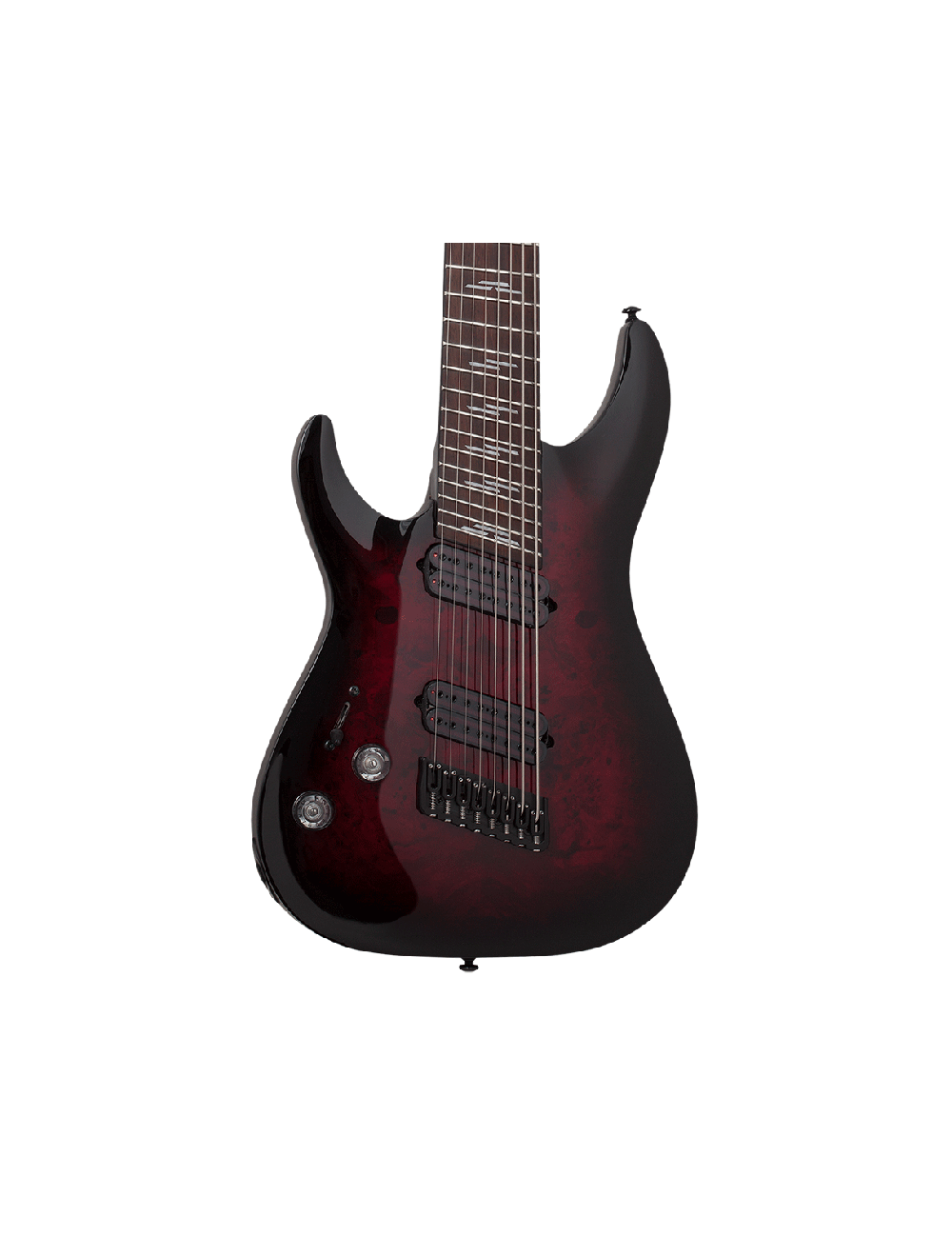 Schecter Omen Elite-8 LH Multiscale 8-String - Black Cherry Burst