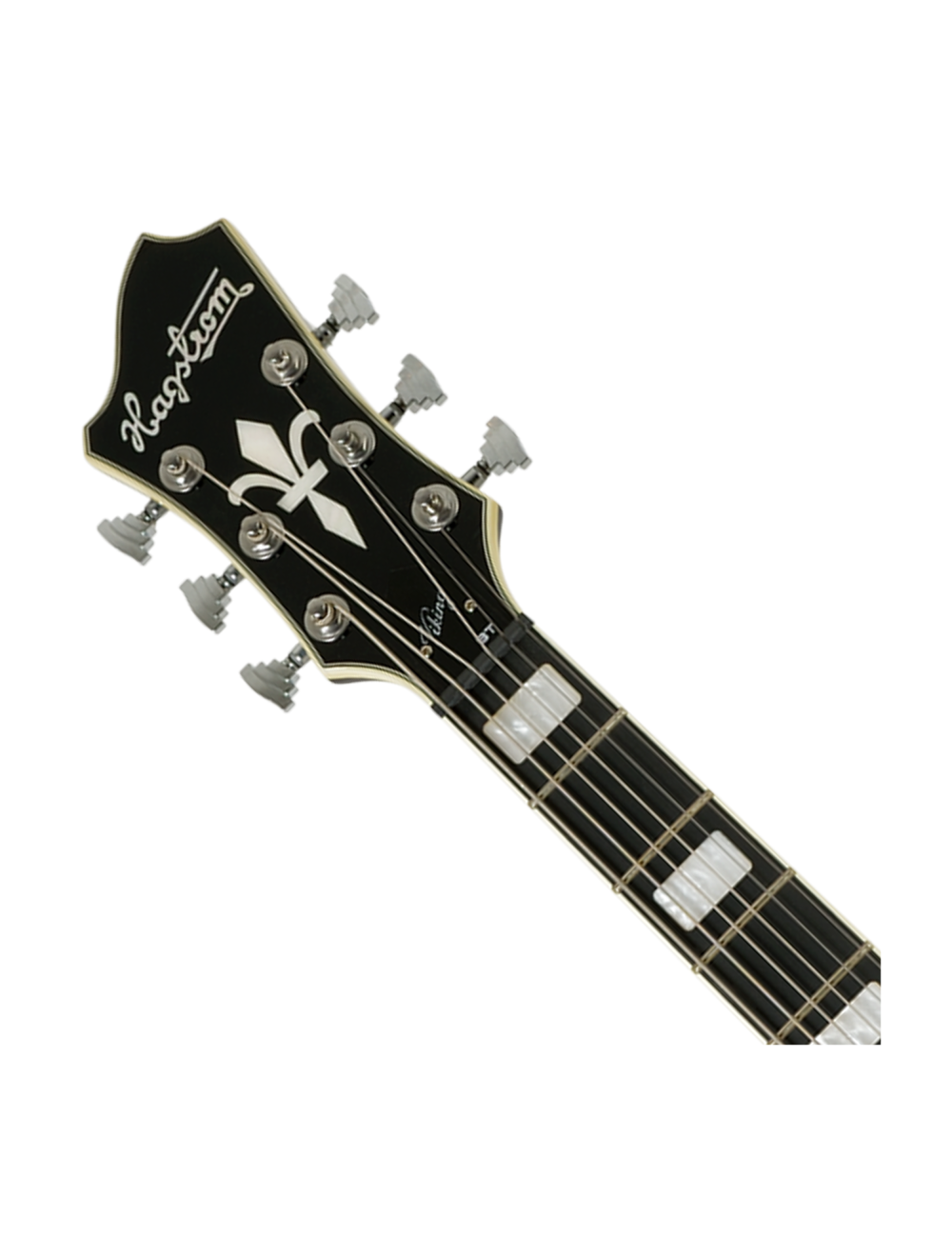 Hagstrom Tremar Viking Baritone DLX Semi-Hollow Electric Guitar - Black Gloss