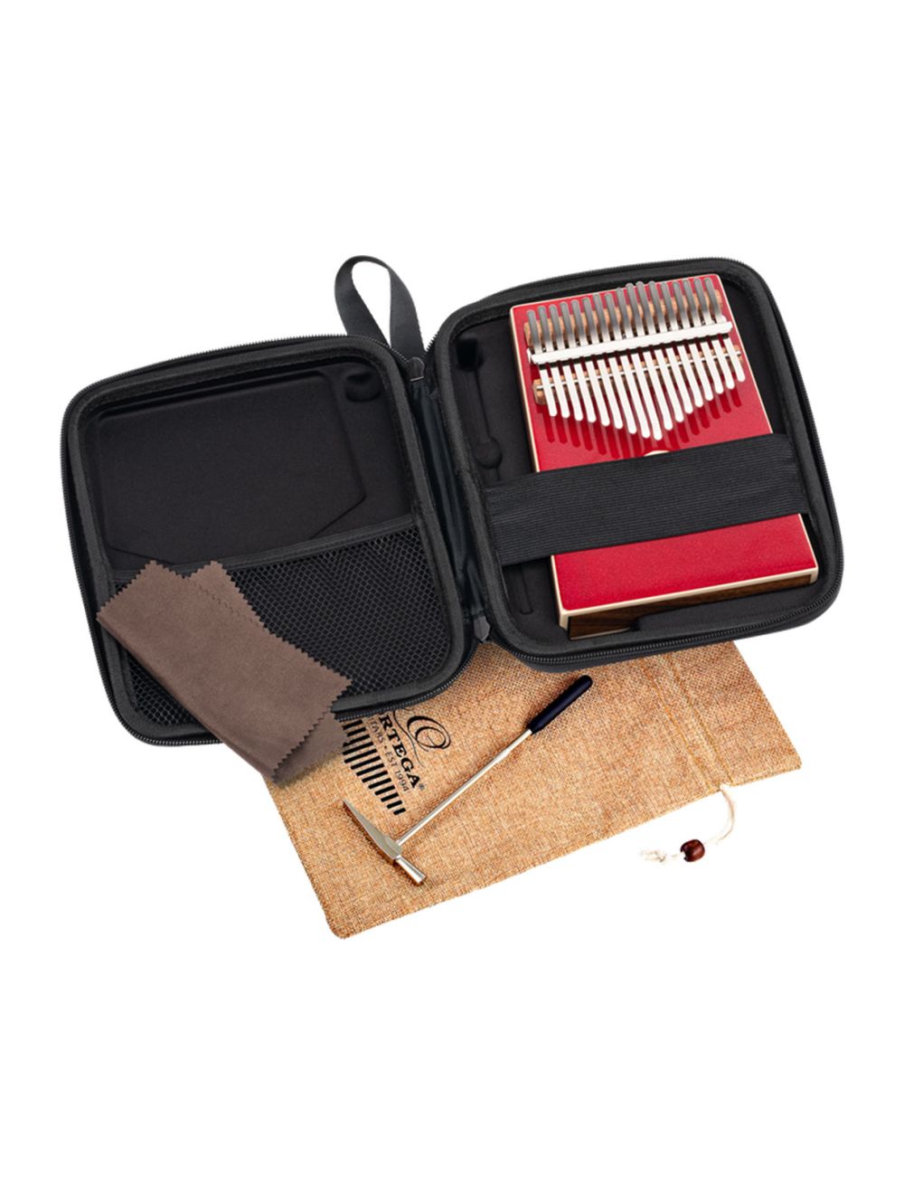 Ortega Guitars OKB4-MRD 17 Key Kalimba C Major - Metallic Red