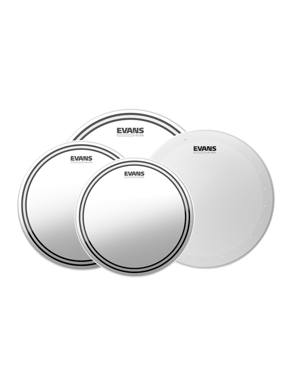 Evans EPP-EC2SHDD-S EC2S Clear Standard Pack (12/13/14/16) + 14" HD Dry Snare Head - Open Box