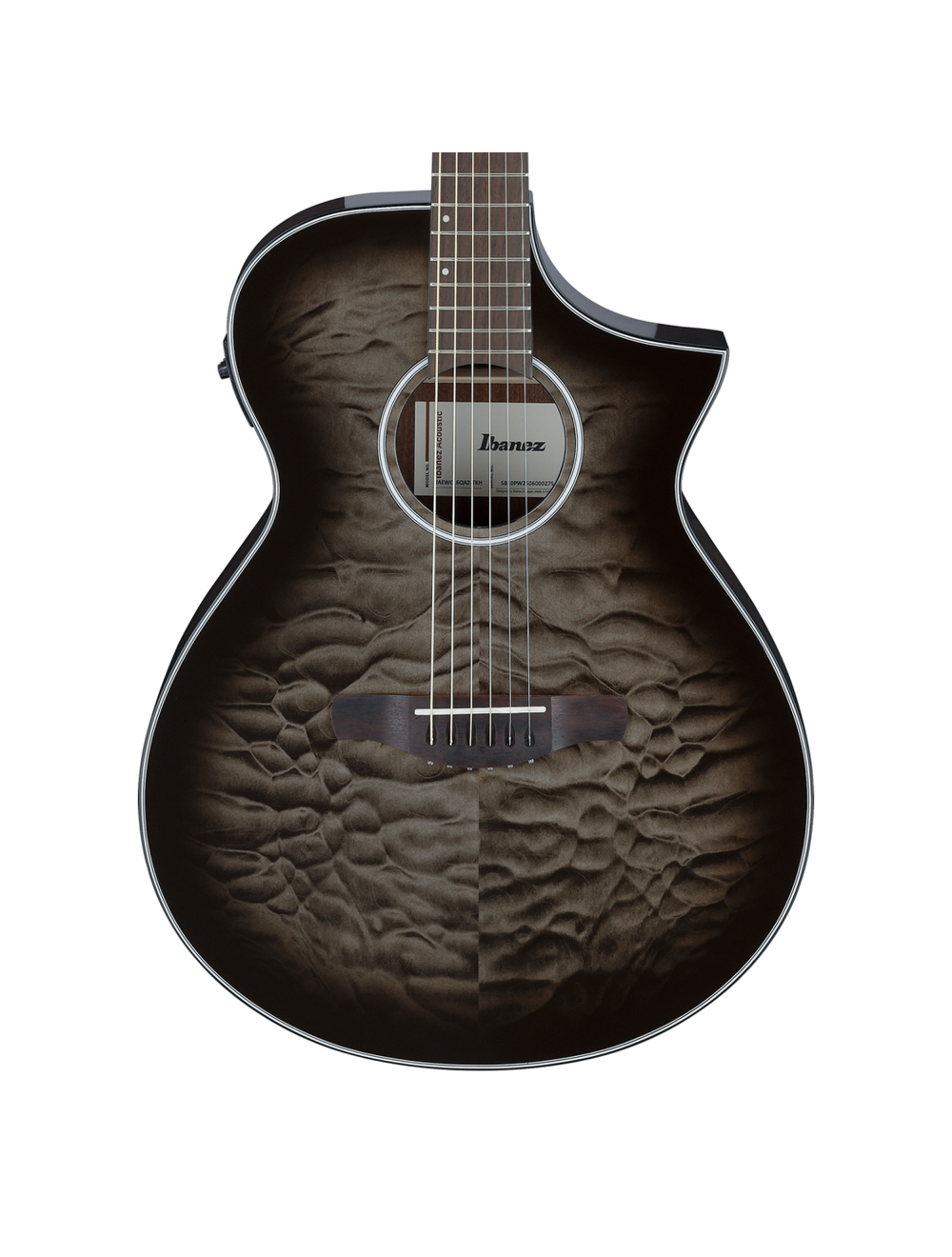 Used Ibanez AEWC16QA A/E Guitar - Transparent Black Sunburst High Gloss