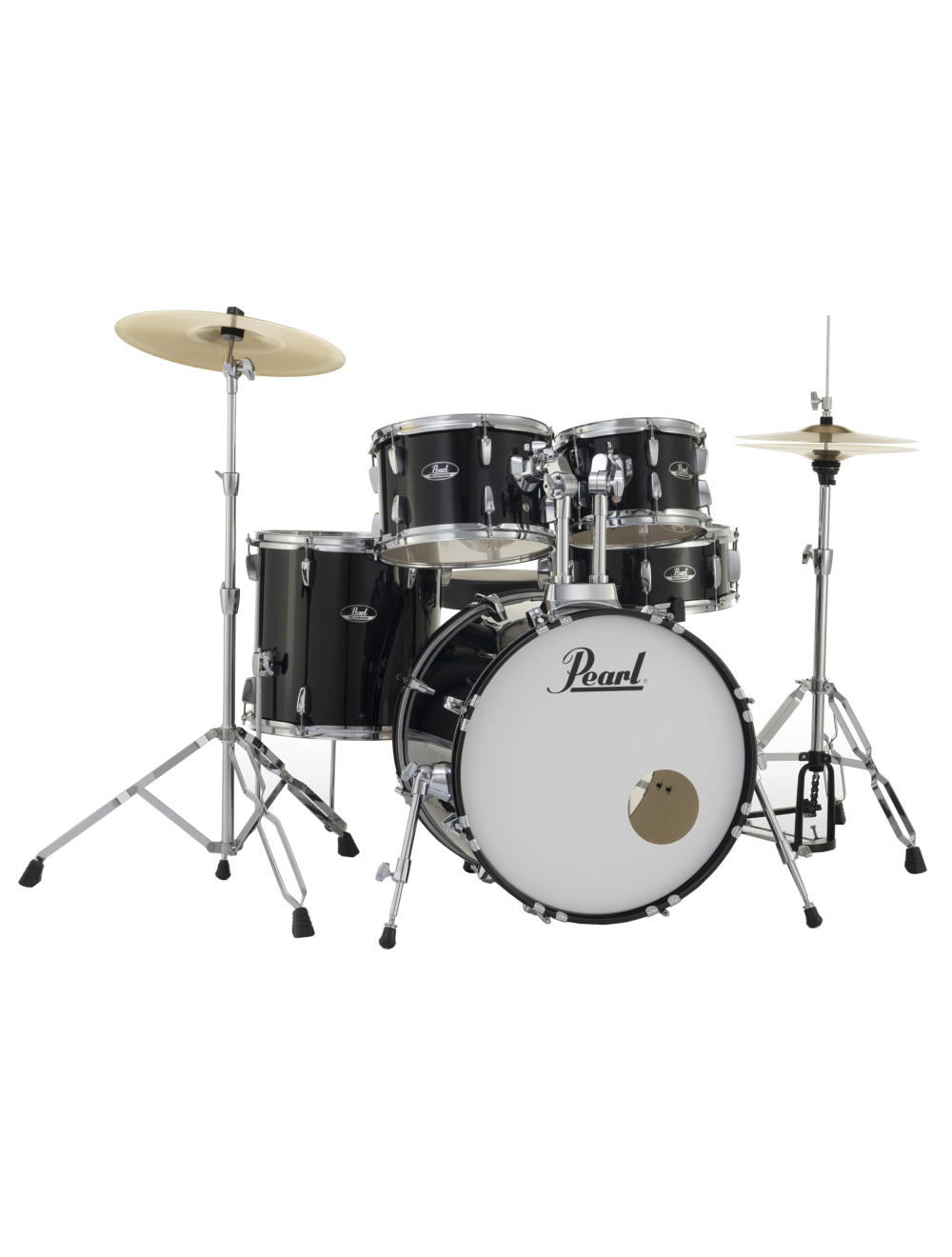 Pearl Roadshow 5-Pc Complete Drum Set w/20" Kick & Cymbals - Jet Black