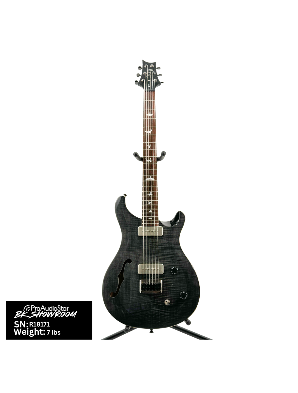 Used PRS SE Baritone Electric Guitar - Grey Black Flame Maple w/Lindy Fralin PUs