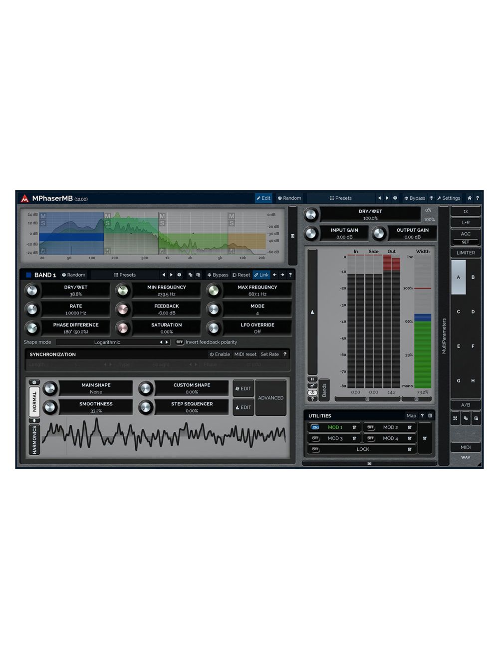 Melda MPhaserMB 6 Bands with Custom Shape