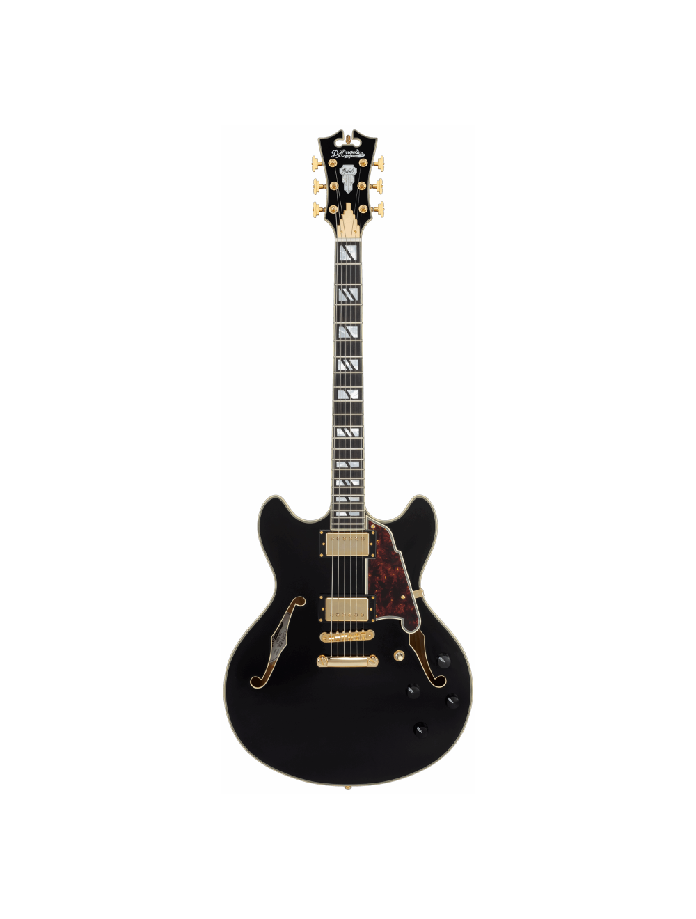 D'Angelico Excel DC Double Cutaway Semi-Hollow Guitar -  Solid Black