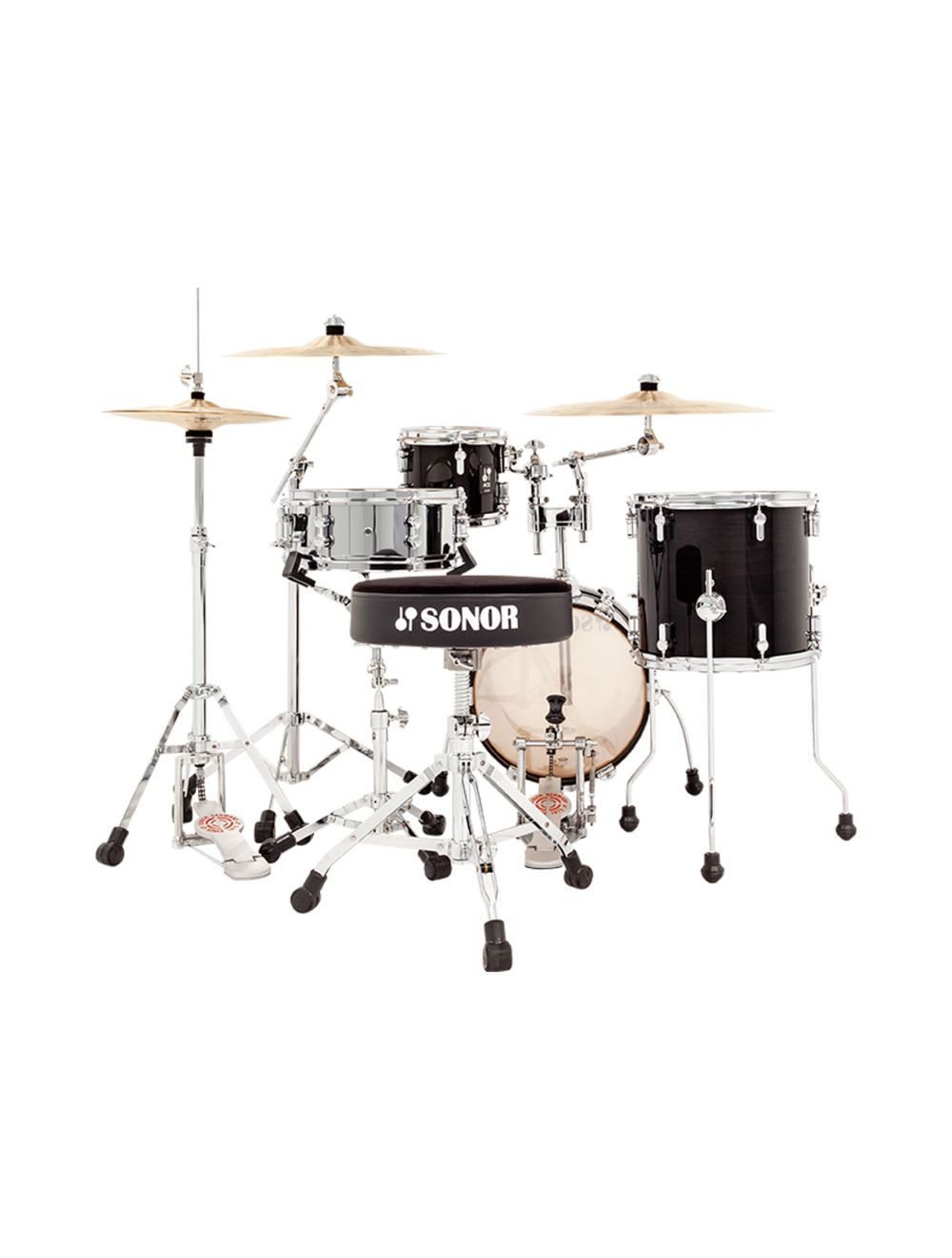 Sonor AQ2 Maple Martini 4-pc Shell Pack w/ 14" Kick - Transparent Black