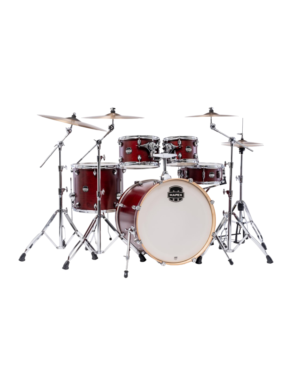 Mapex Mars Maple Rock 5-Piece Shell Pack w/22" Kick & Snare - Merlot Satin