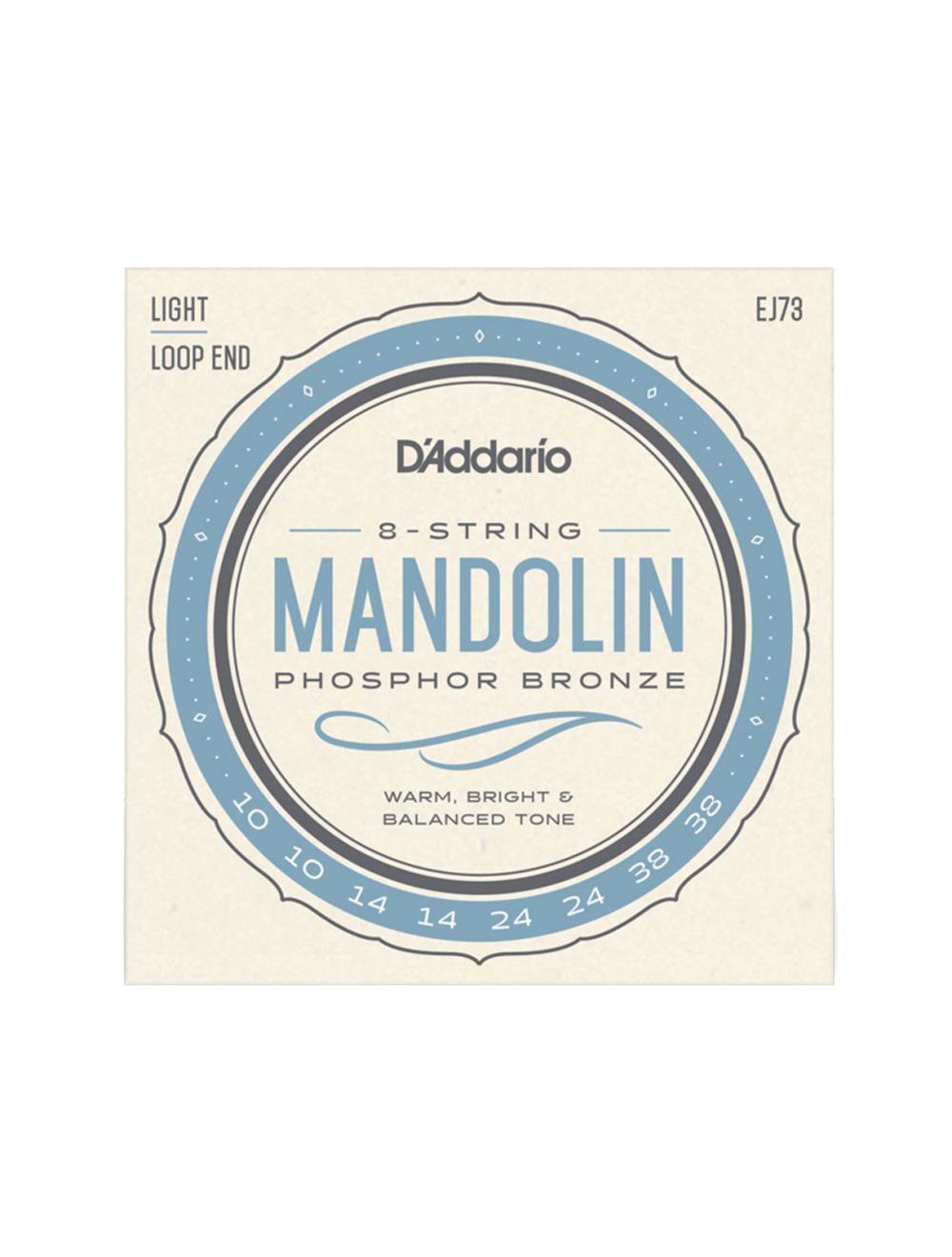D'Addario EJ73 Phosphor Bronze Light Mandolin Strings - 10-38 Gauge - Open Box