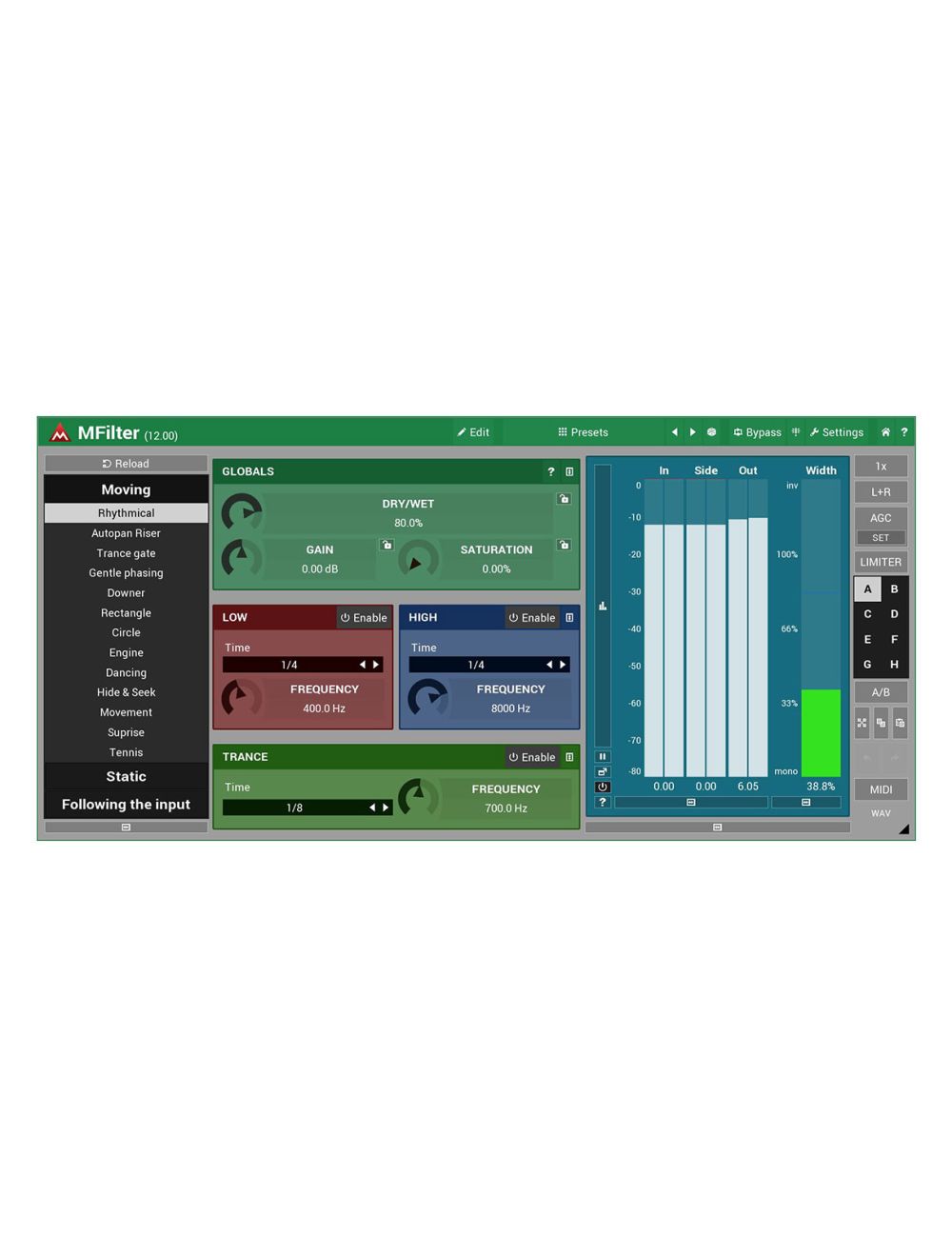 Melda MFilter Add Some Movement to a Static Track