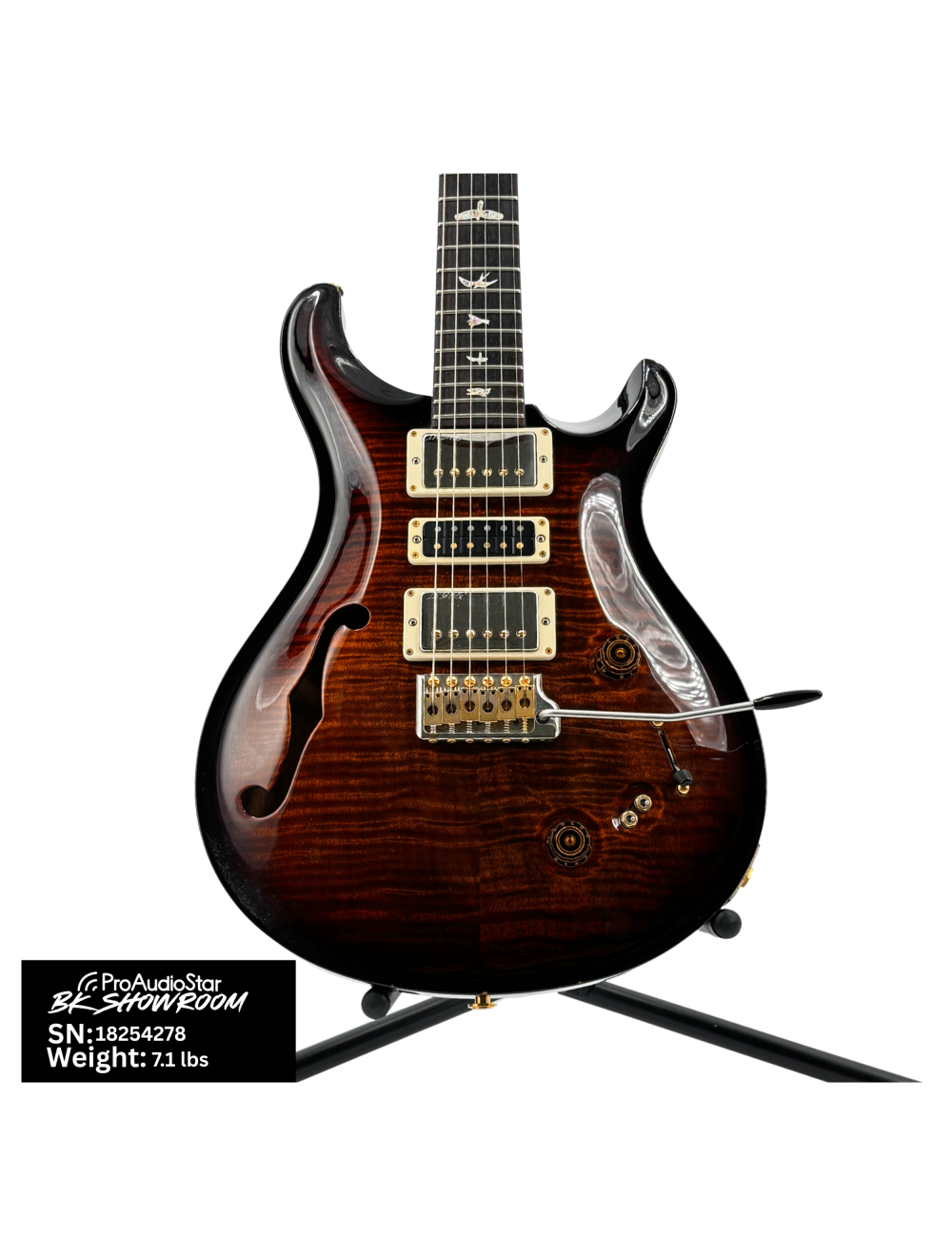 Used PRS Special Semi-Hollow 10 Top - Black Gold w/Black Wrap Burst