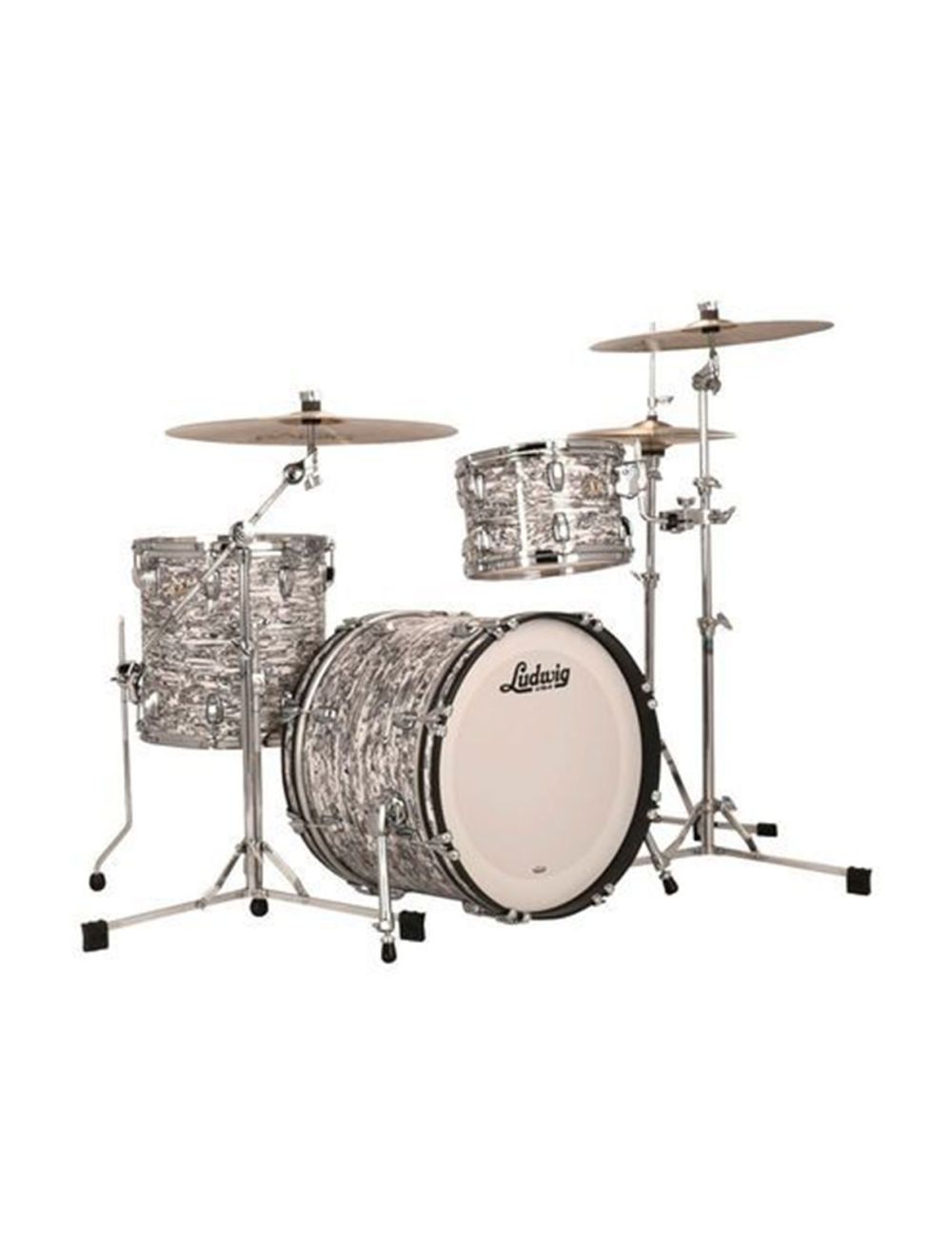Ludwig Classic Maple Downbeat 3-pc Shell Pack w/20" Kick - White Abalone