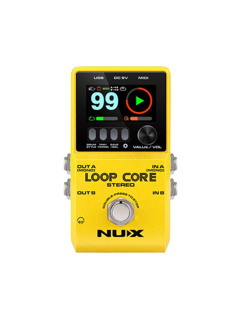 NUX Loop Core Stereo Looper Pedal w/ MIDI and Drum Patterns - Open Box