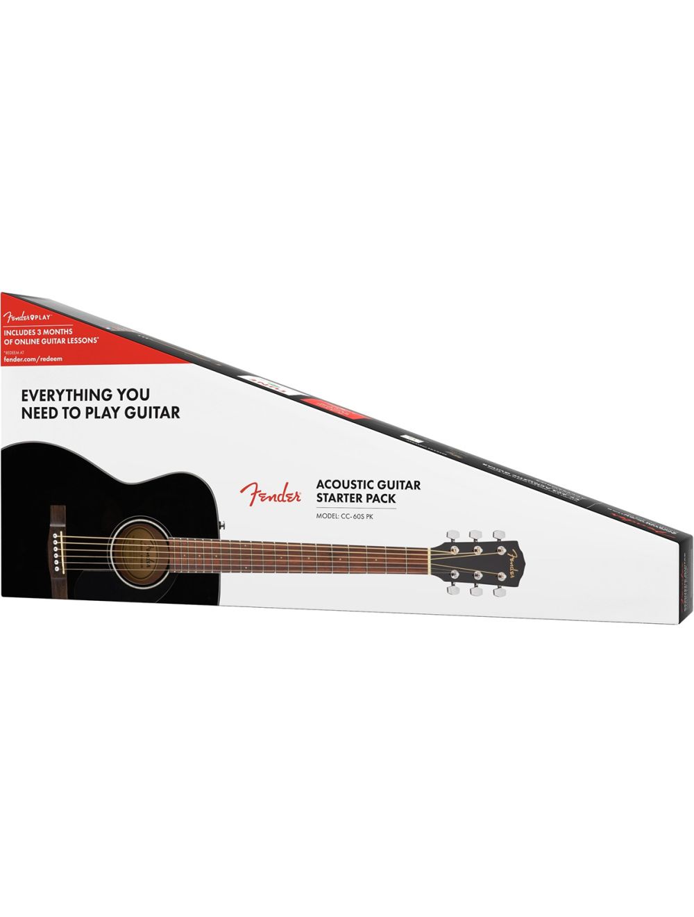 Fender CC-60s Concert Pack V2 Black - Black w/ Walnut Fingerboard