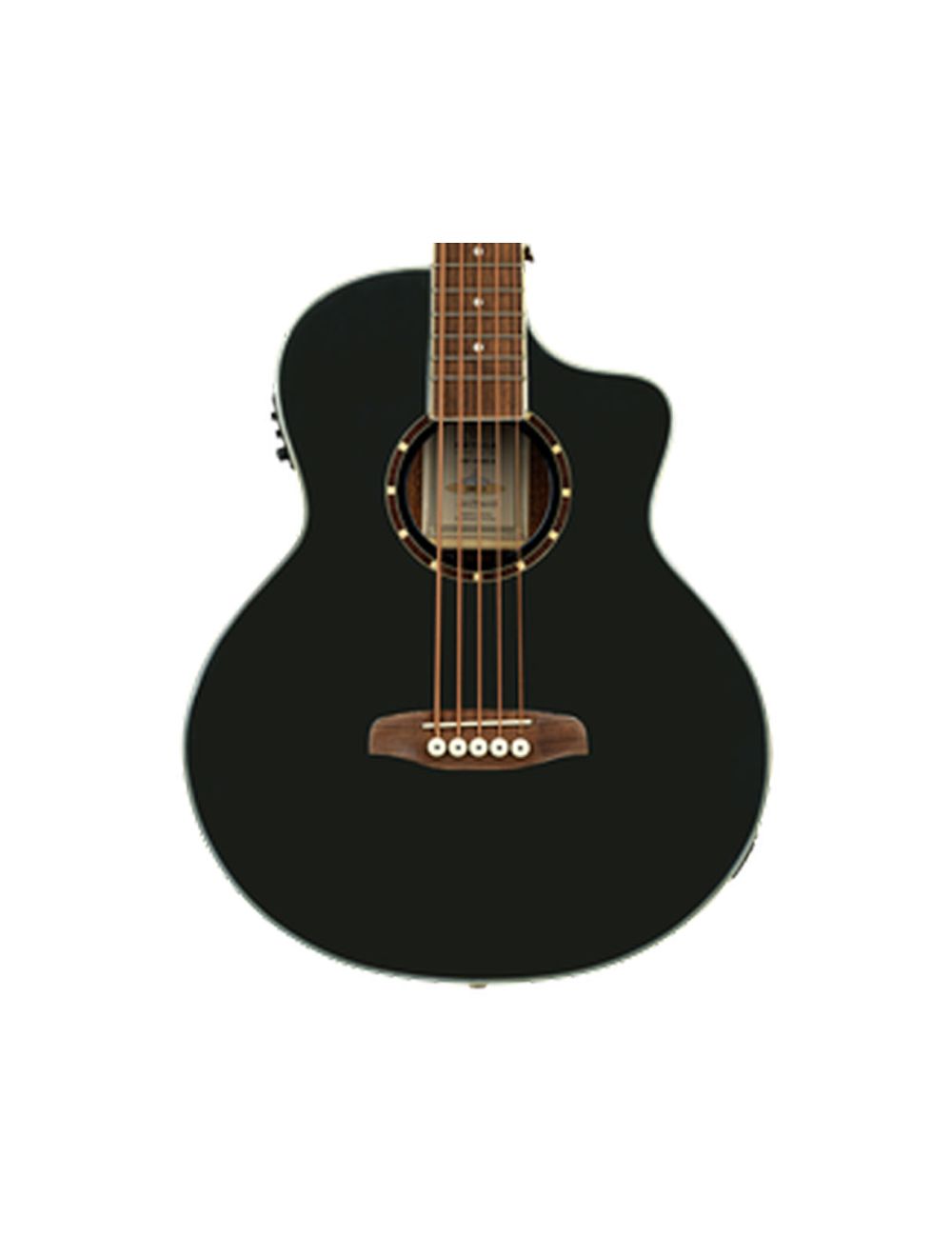 Ortega Guitars D8CE-5 Deep Series Medium Scale A/E Bass - Black