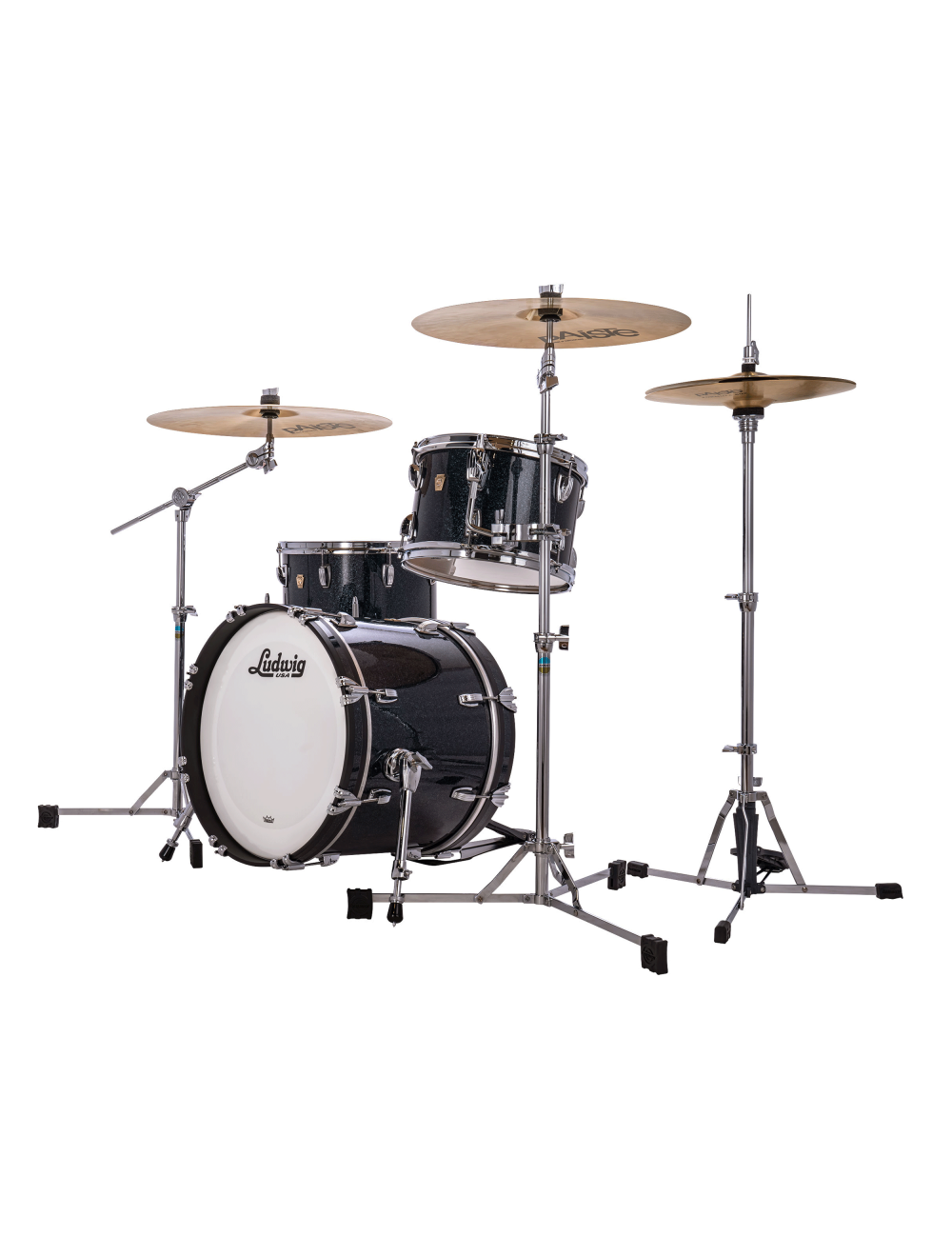 Ludwig Classic Maple Jazzette 3-pc Shell Pack w/18" Kick - Hybrid Black Sparkle
