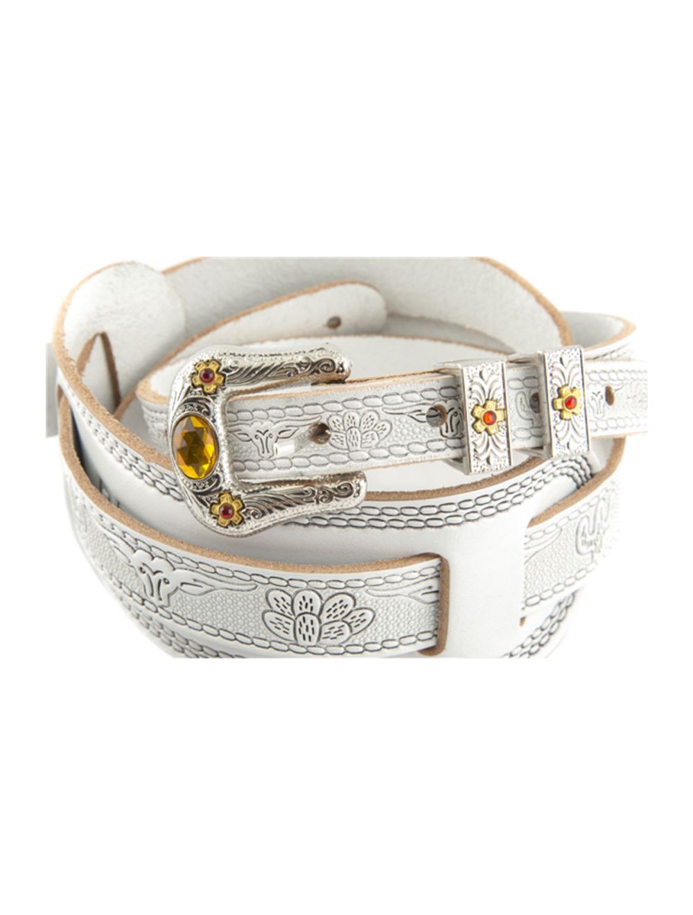 Gretsch Tooled Vintage Leather Guitar Strap White