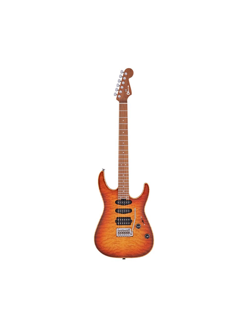Charvel USA Select DK24 HSS 2PT CM QM - Autumn Glow w/ Caramelized Maple FB