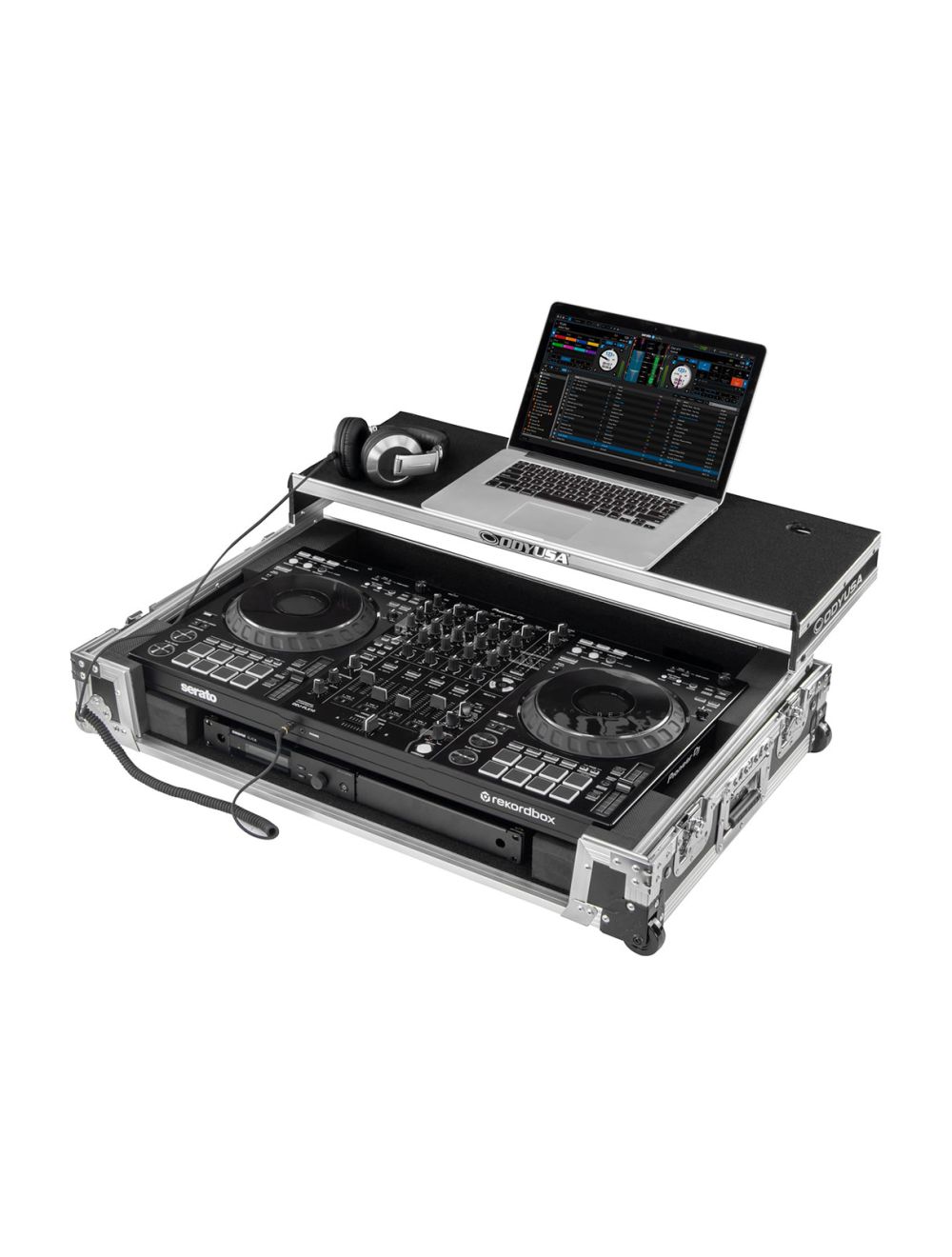Odyssey FZGSDDJFLX10CW Pioneer DDJ-FLX10 Glide Style Flight Case w/Corner Wheels