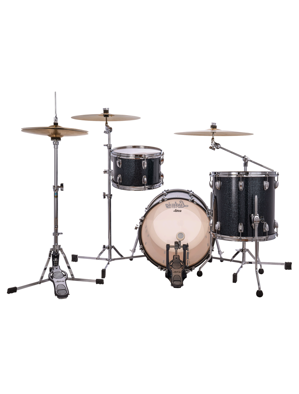 Ludwig Classic Maple Jazzette 3-pc Shell Pack w/18" Kick - Hybrid Black Sparkle