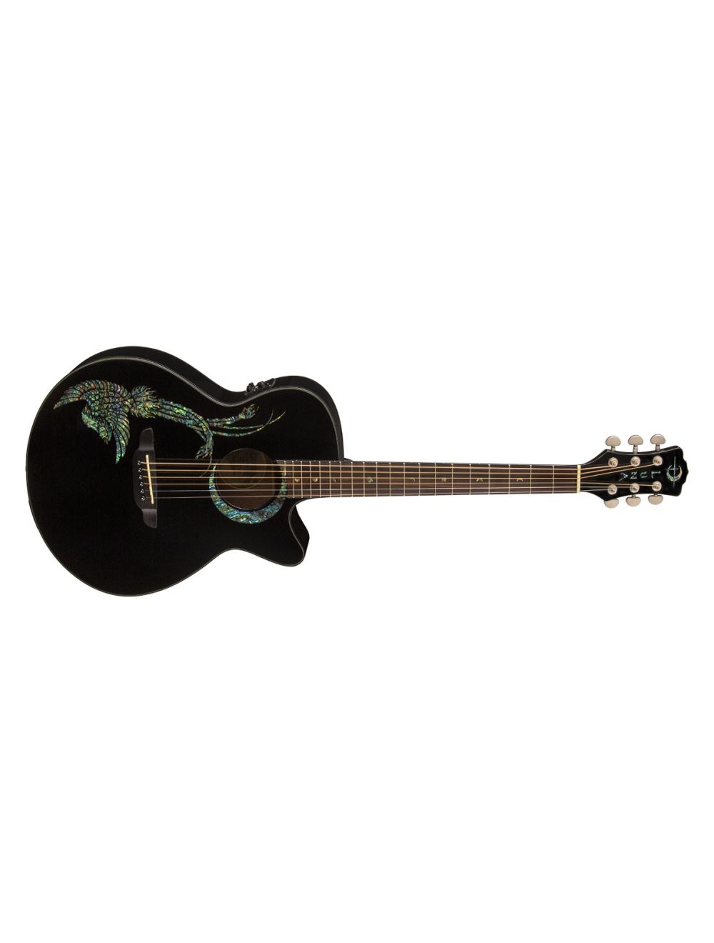Luna Fauna Phoenix Acoustic/Electric Guitar - Black - Open Box