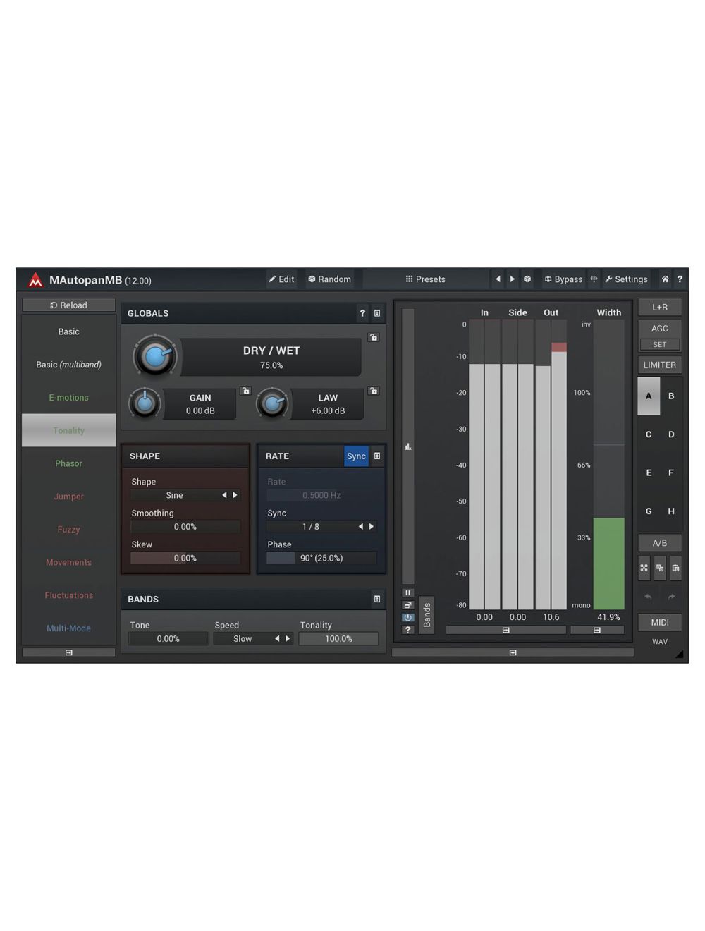 Melda MAutopanMB 6 Bands with Custom Shape