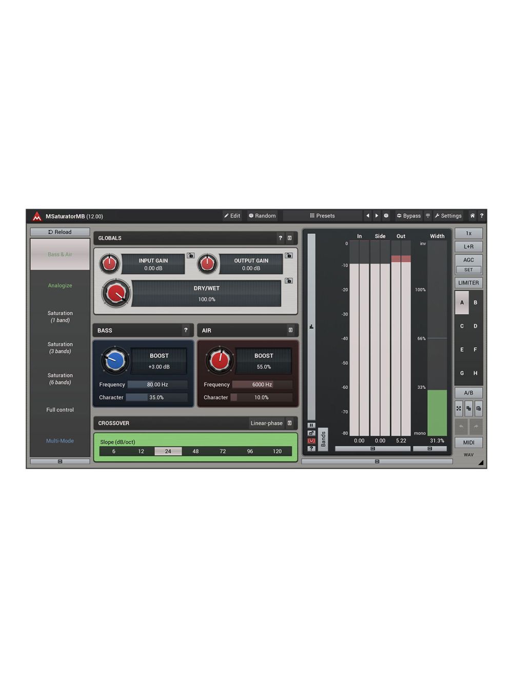 Melda MSaturatorMB Powerful Distortion & Harmonic Generator