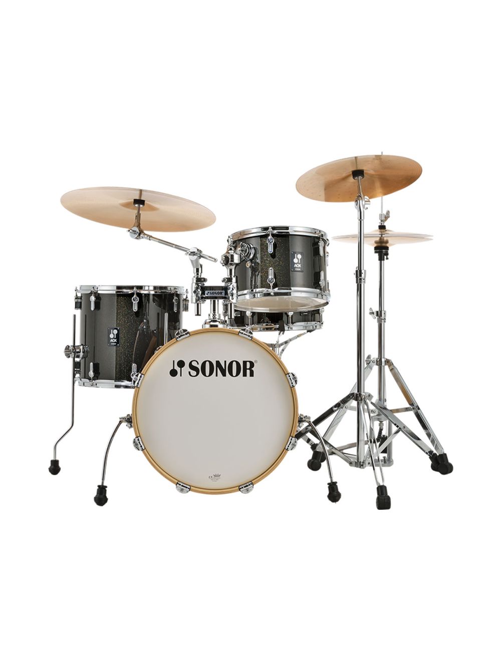Sonor AQX Jazz 4-pc Shell Pack w/ 18" Kick - Black Midnight Sparkle