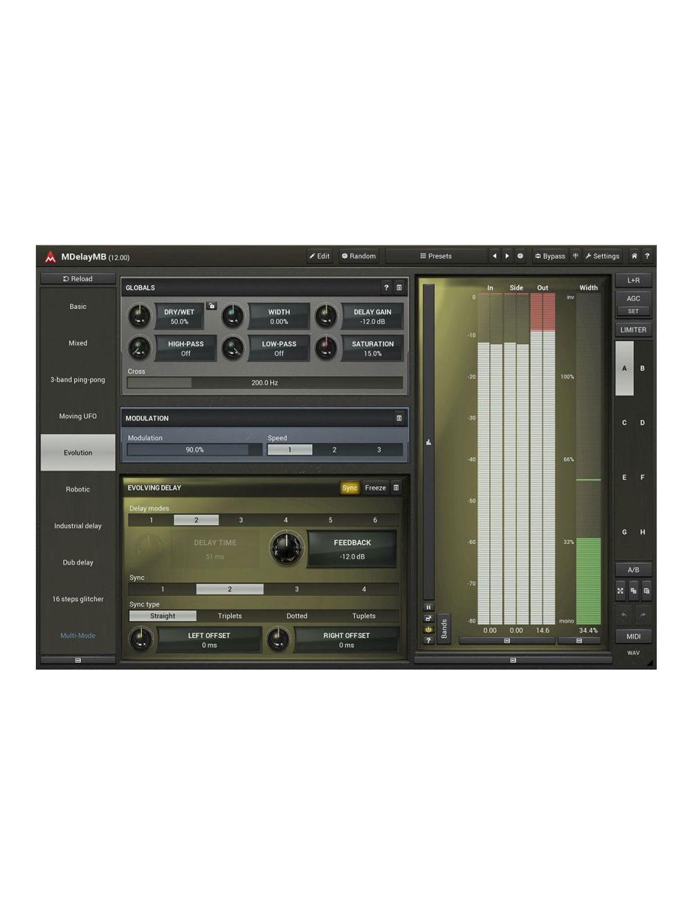 Melda MDelayMB 6 Fully Adjustable Bands