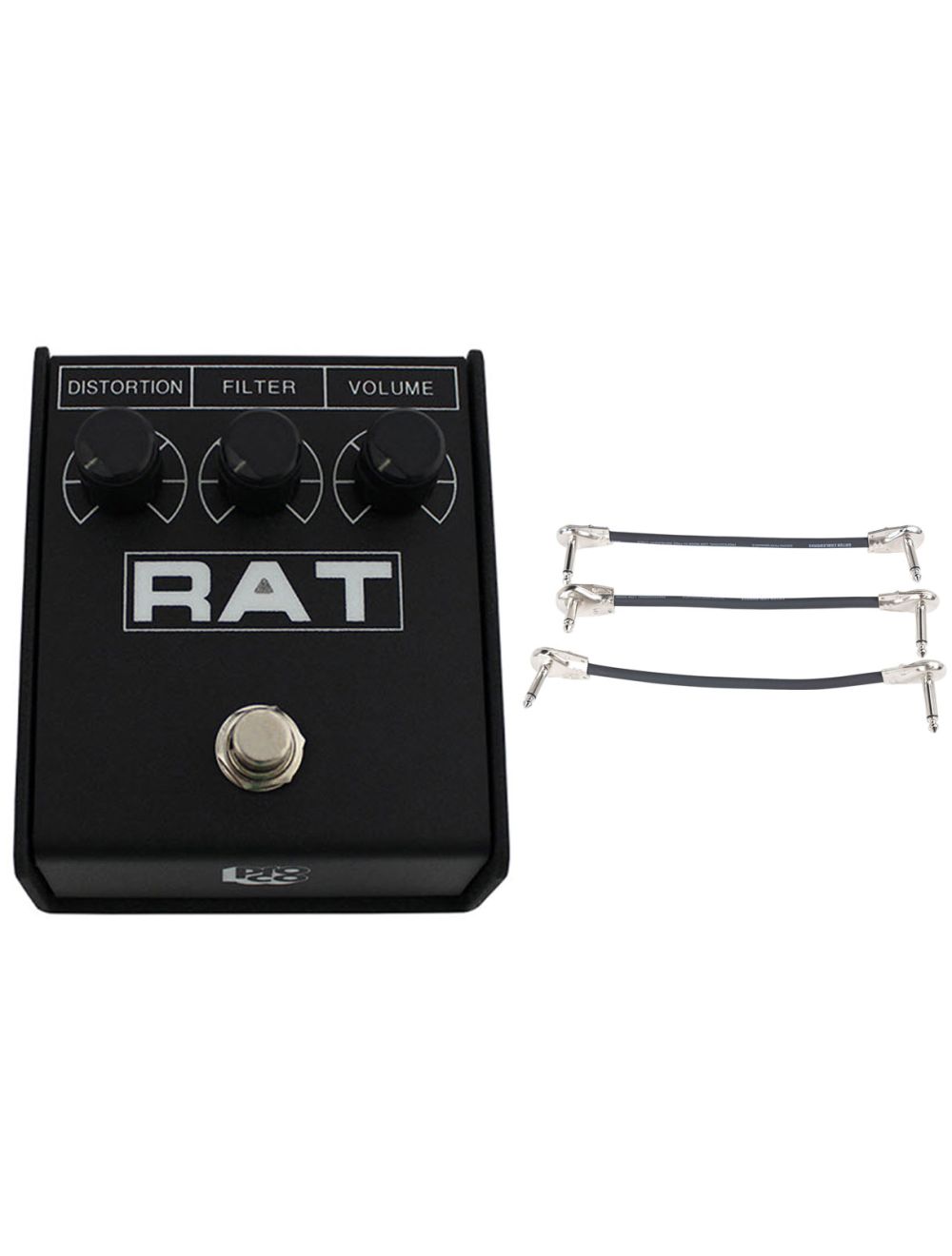 Pro Co Rat 2 Distortion/Overdrive/Fuzz Pedal + Gator Patch Cable 3 Pack