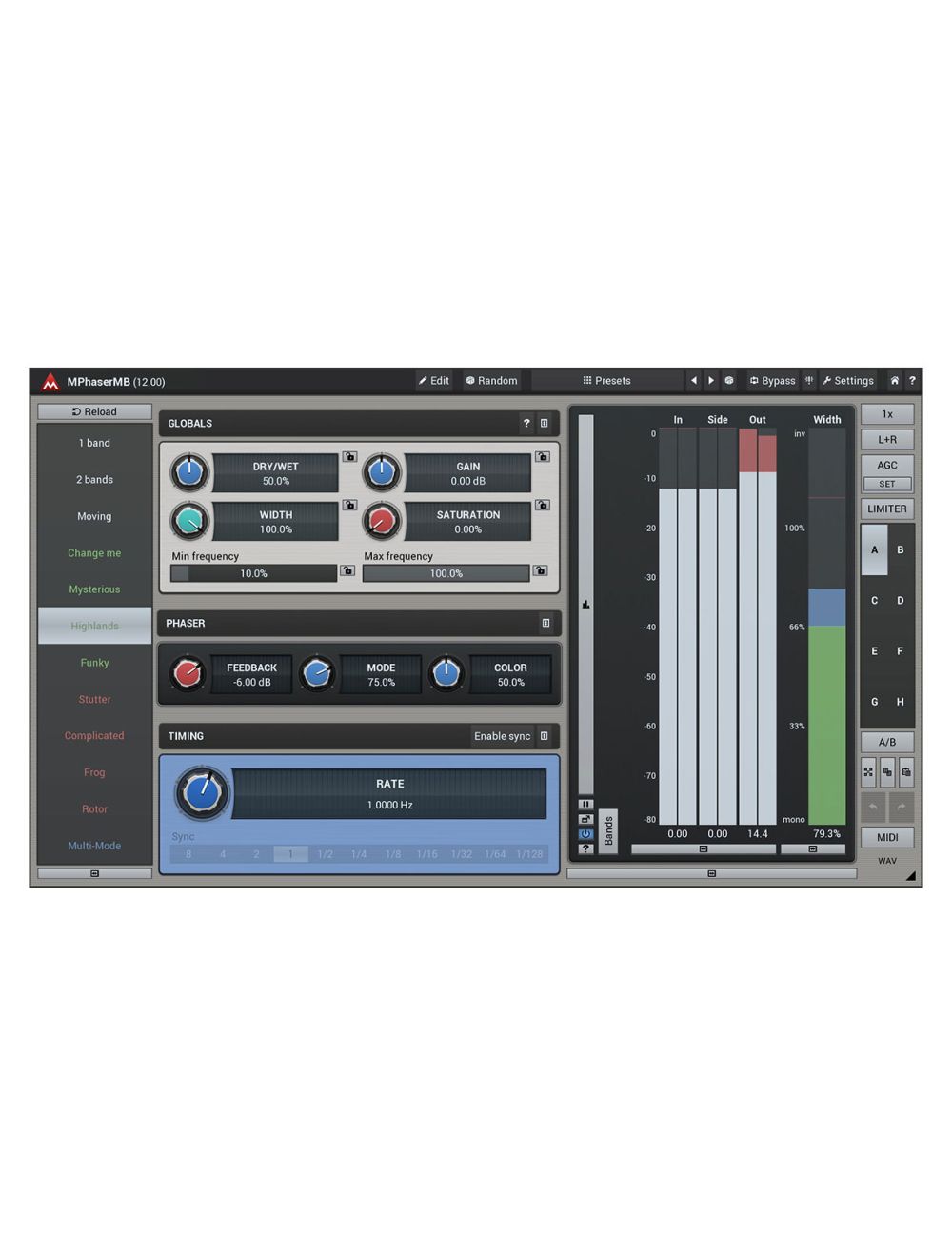 Melda MPhaserMB 6 Bands with Custom Shape