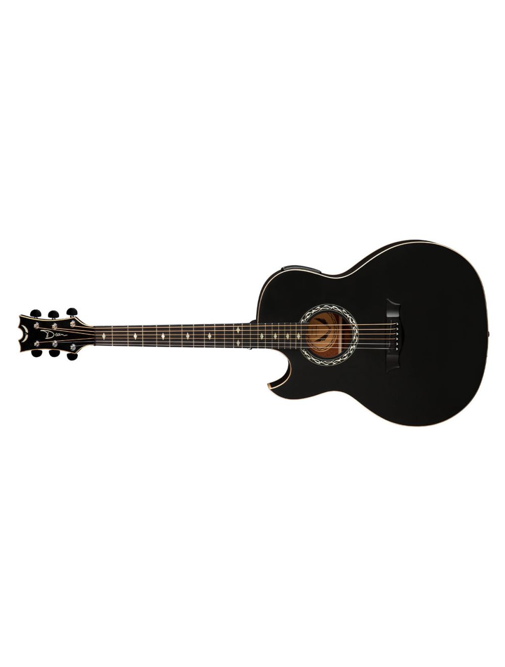 Dean Exhibition Left-Handed A/E Guitar - Black Satin
