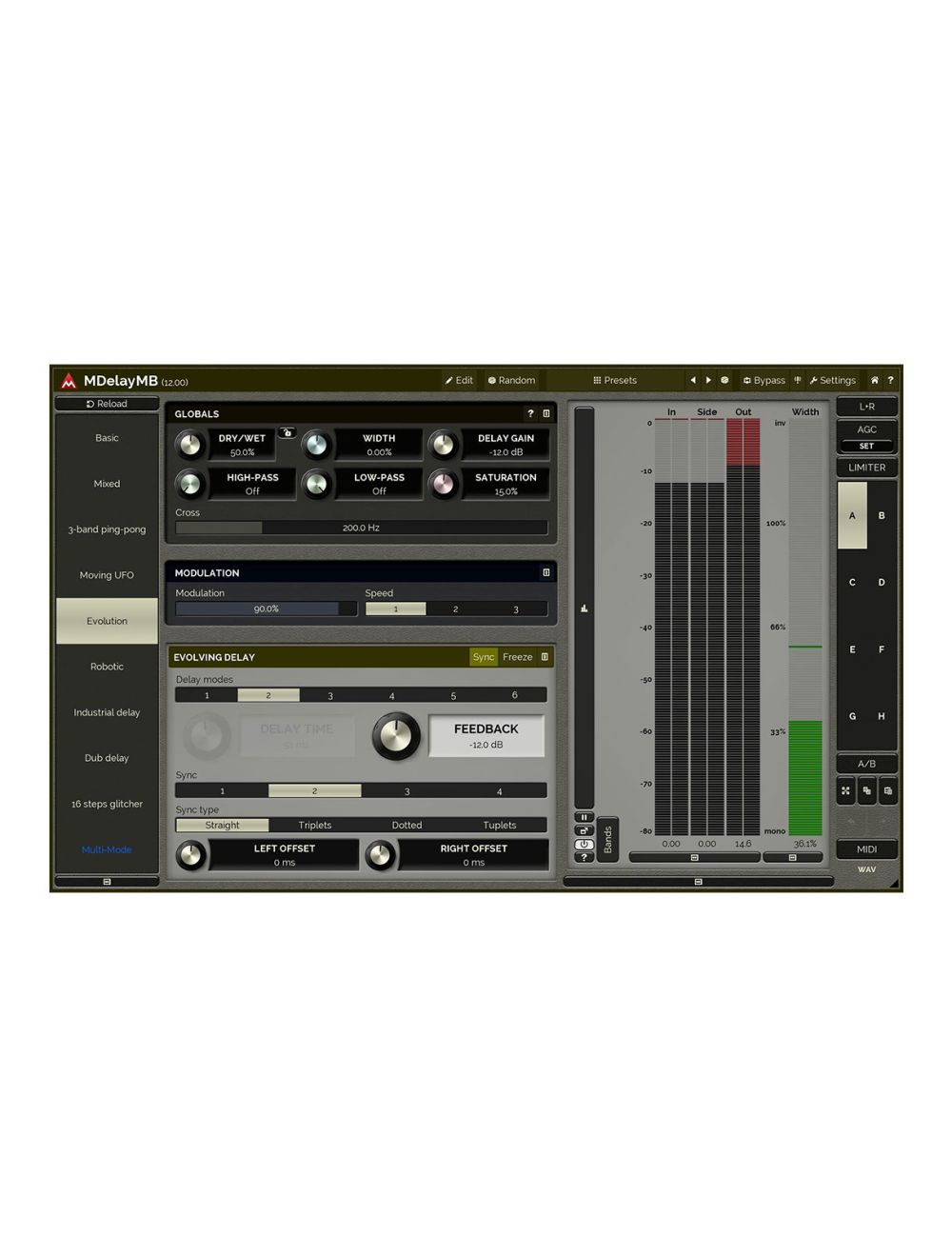 Melda MDelayMB 6 Fully Adjustable Bands