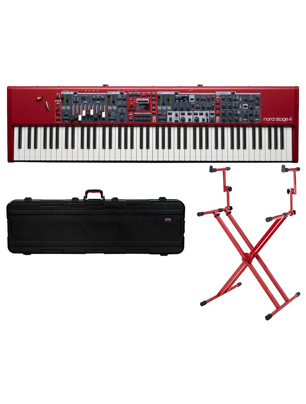 Nord Stage 4 88 88 Key Fully Weighted Keyboard TSA Case Red Stand