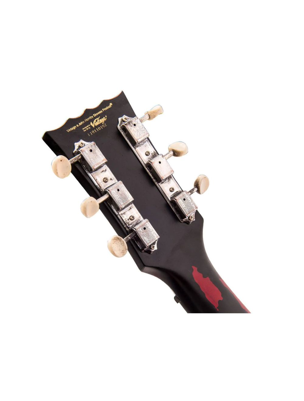 Vintage Icon Series V12 Distressed Single P90 - Black over Cherry Red - Open Box