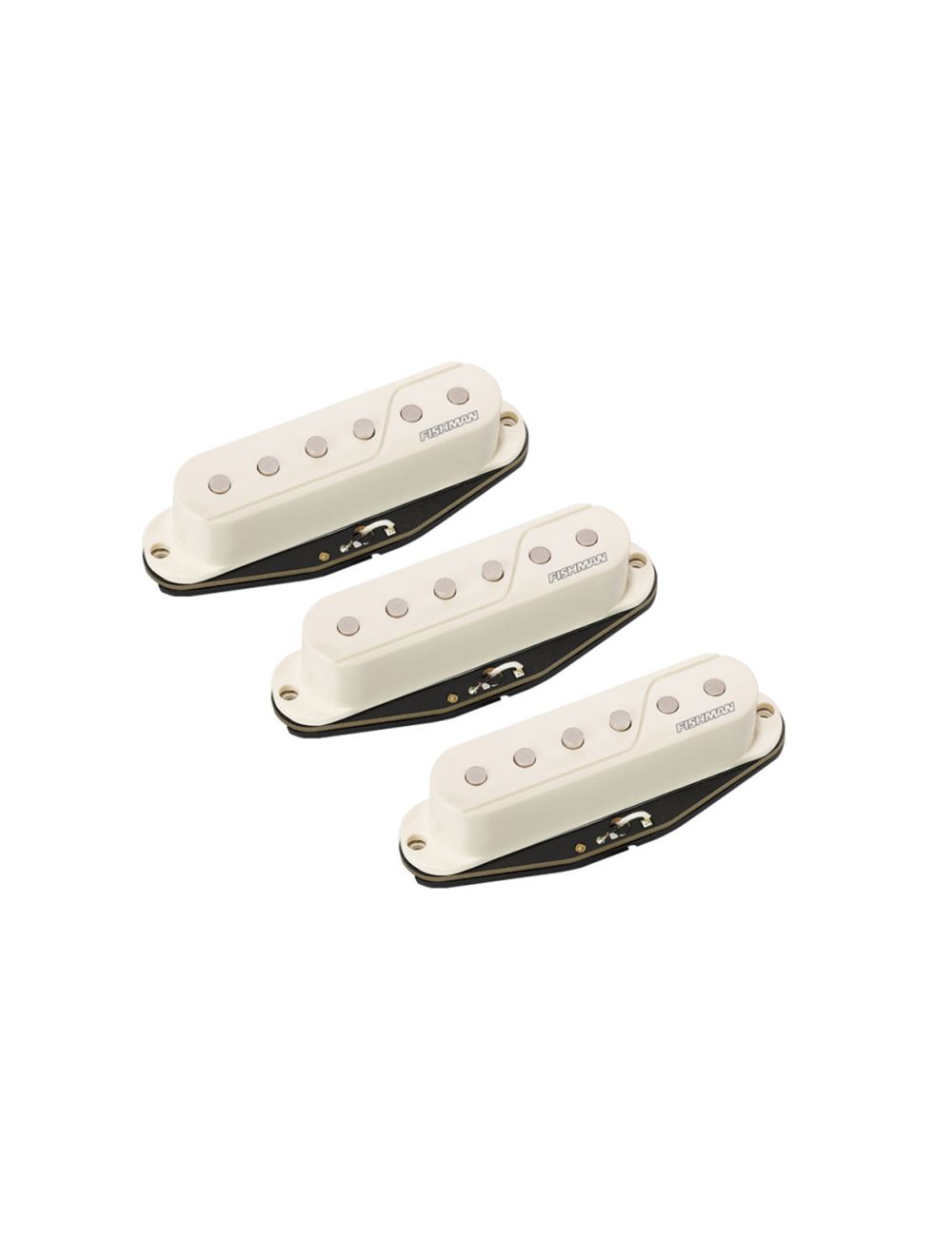 Fishman Fluence Single Width Pickups for Strat Set of 3 - White + Rechargeable Battery Pack