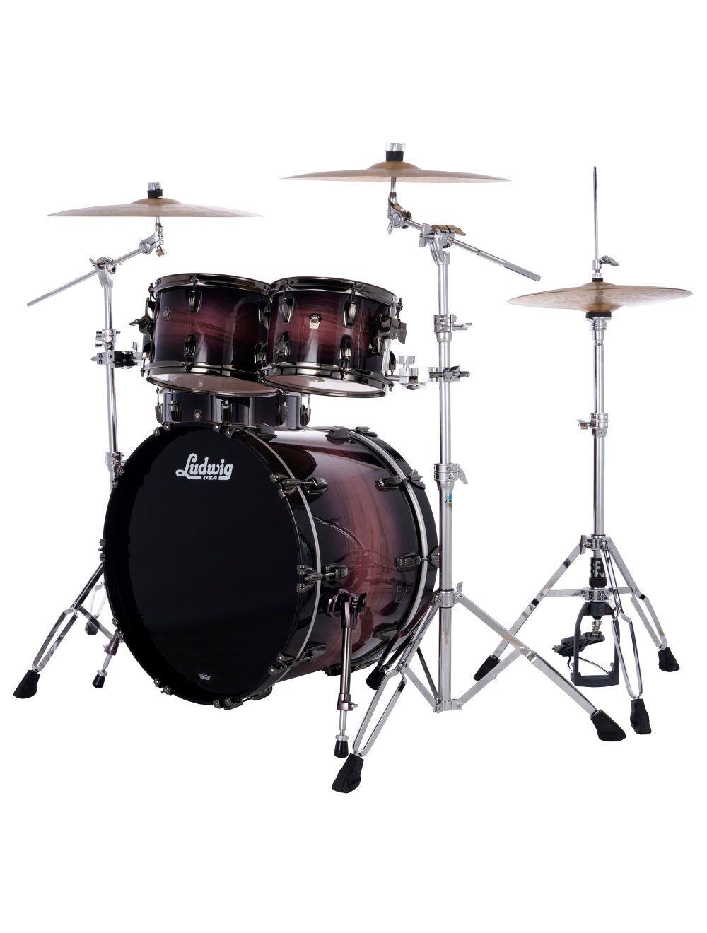 Ludwig Ambrosia Maple Exotic Studio 4-Pc Shell Pack w/22" Kick - Amethyst Burst