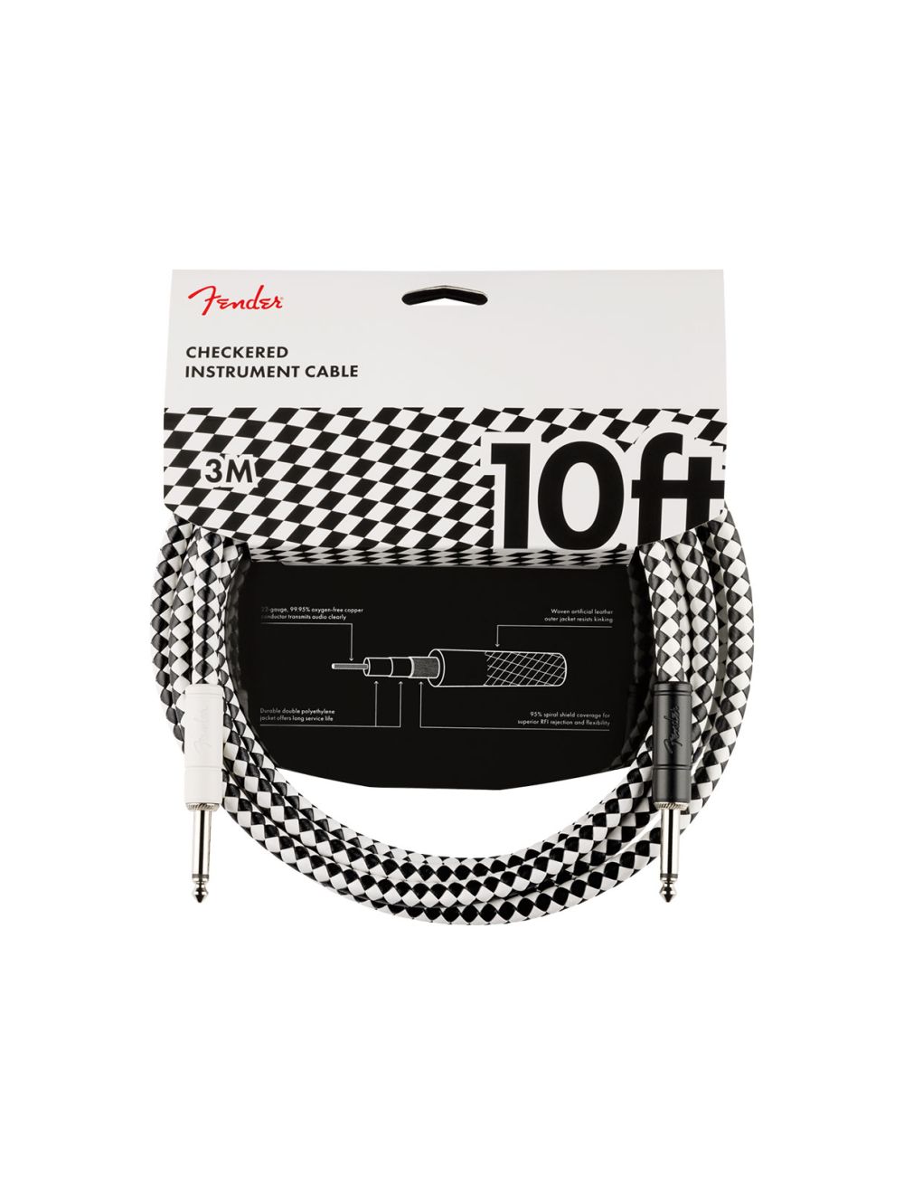 Fender Pro 10' Checkerboard Instrument Cable