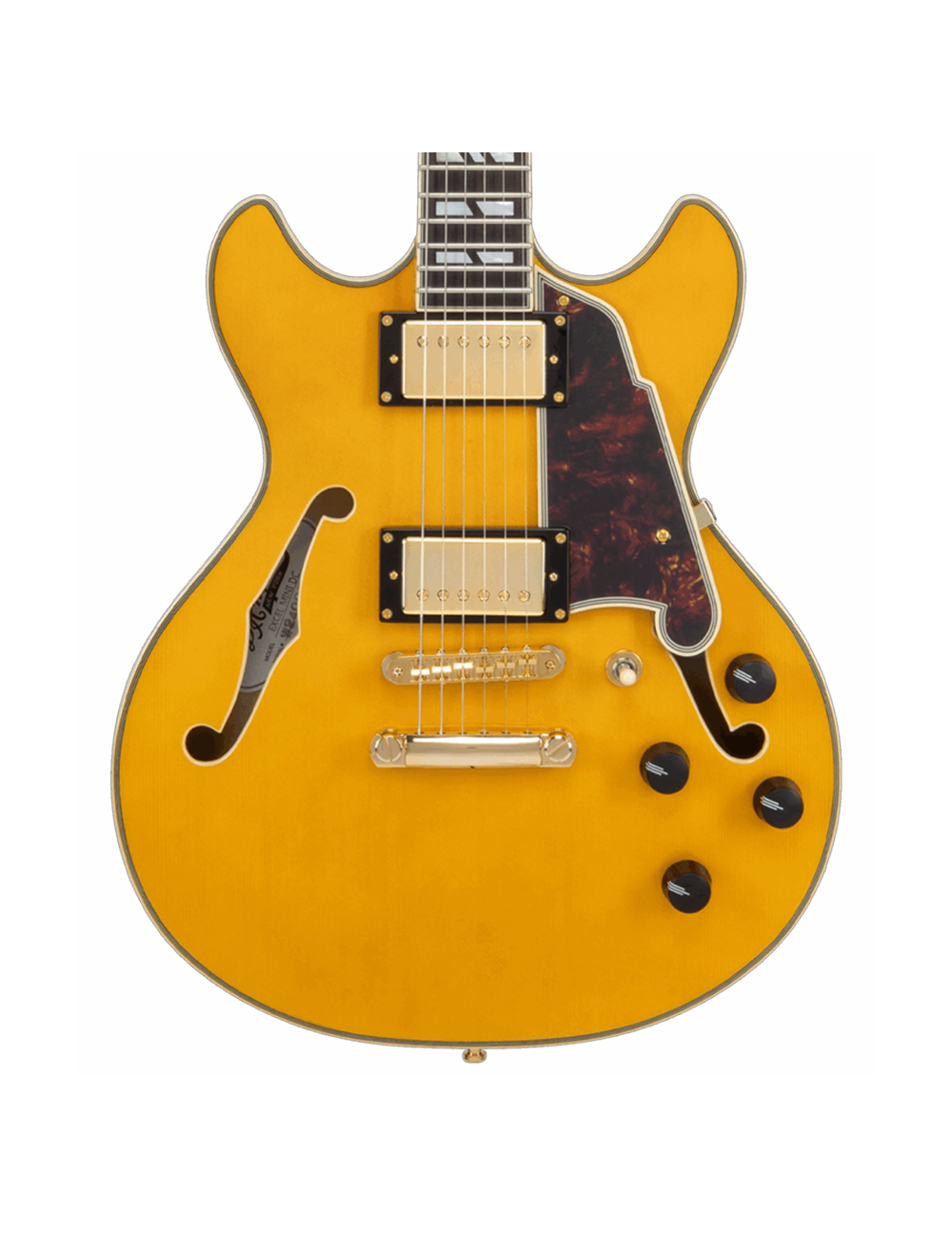 D'Angelico Excel Mini DC Double Cutaway Semi-Hollow Guitar - Amber