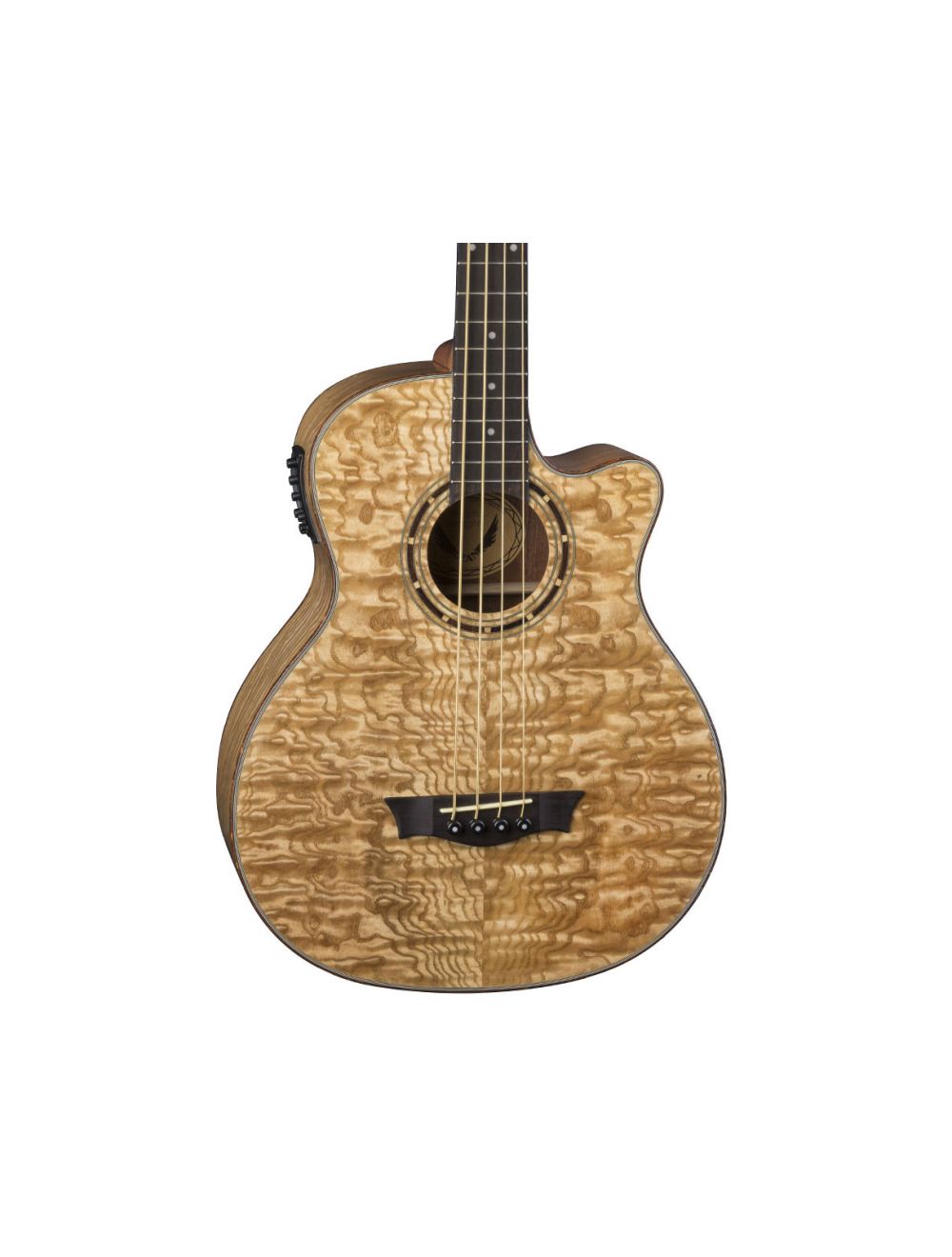 Dean Exotica Quilt Ash Acoustic/Electric Bass Guitar - Gloss Natural